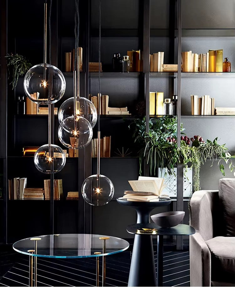 Lampa Sufitowa Wisząca Szklana Kula Czarny Chrom 15cm APP1682-1CP  7