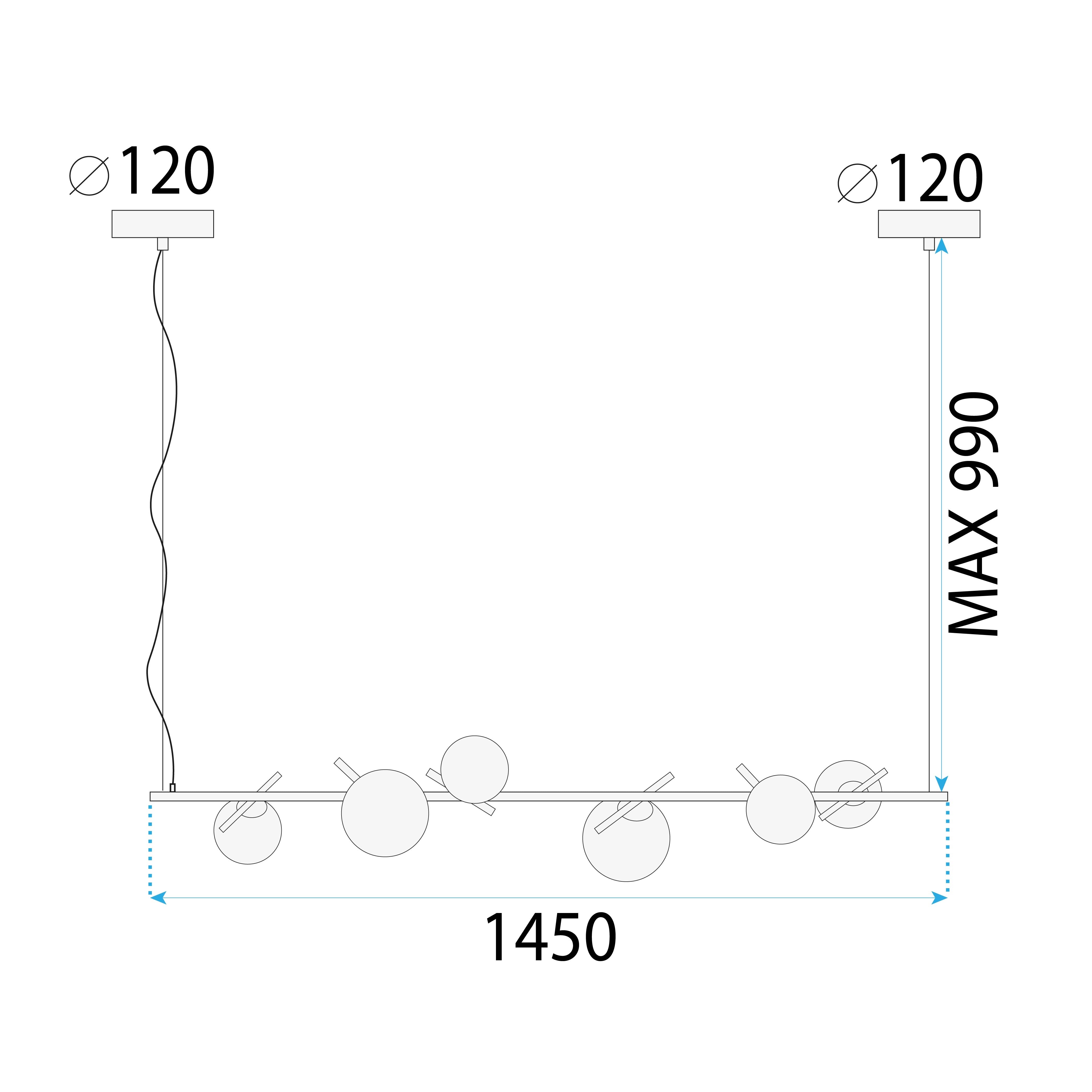 Lampa Sufitowa Wisząca Gold APP1664-6CP  6