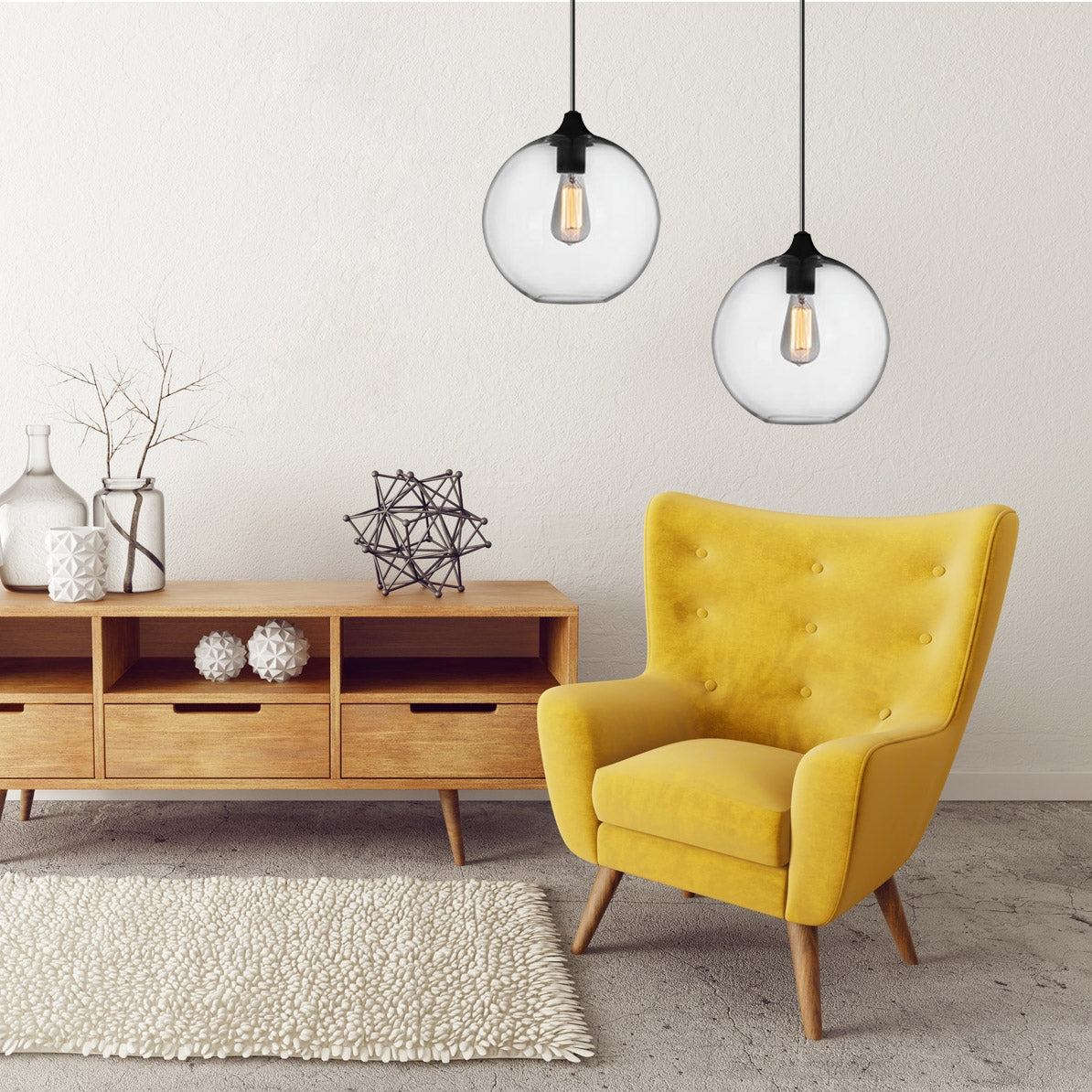 Lampa Sufitowa Wisząca Szklana APP311-1CP Loft  4