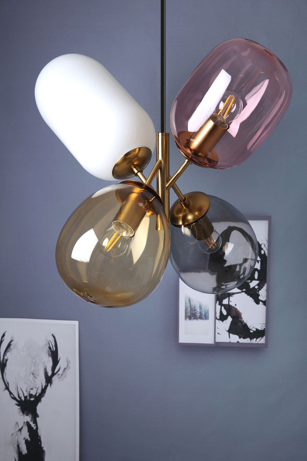 Lampa Sufitowa Wisząca Szklana APP436-4C Multicolor  9