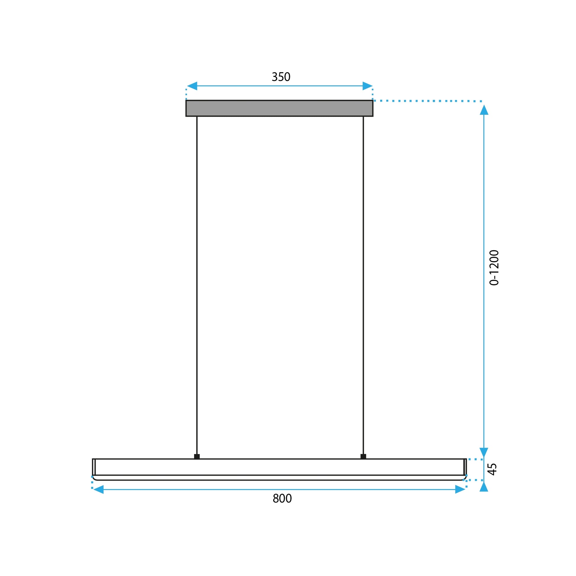 Lampa Sufitowa Wisząca Led App1447-cp Czarna 80cm  10