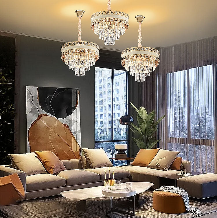 Lampa Wisząca Z Kryształami G047-cp 40cm Złota  4