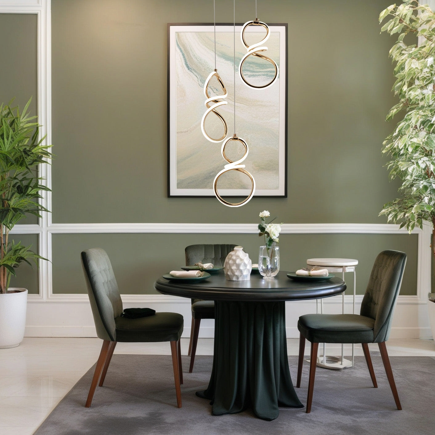 Lampa Wisząca Led G073-3cpr Złota  6