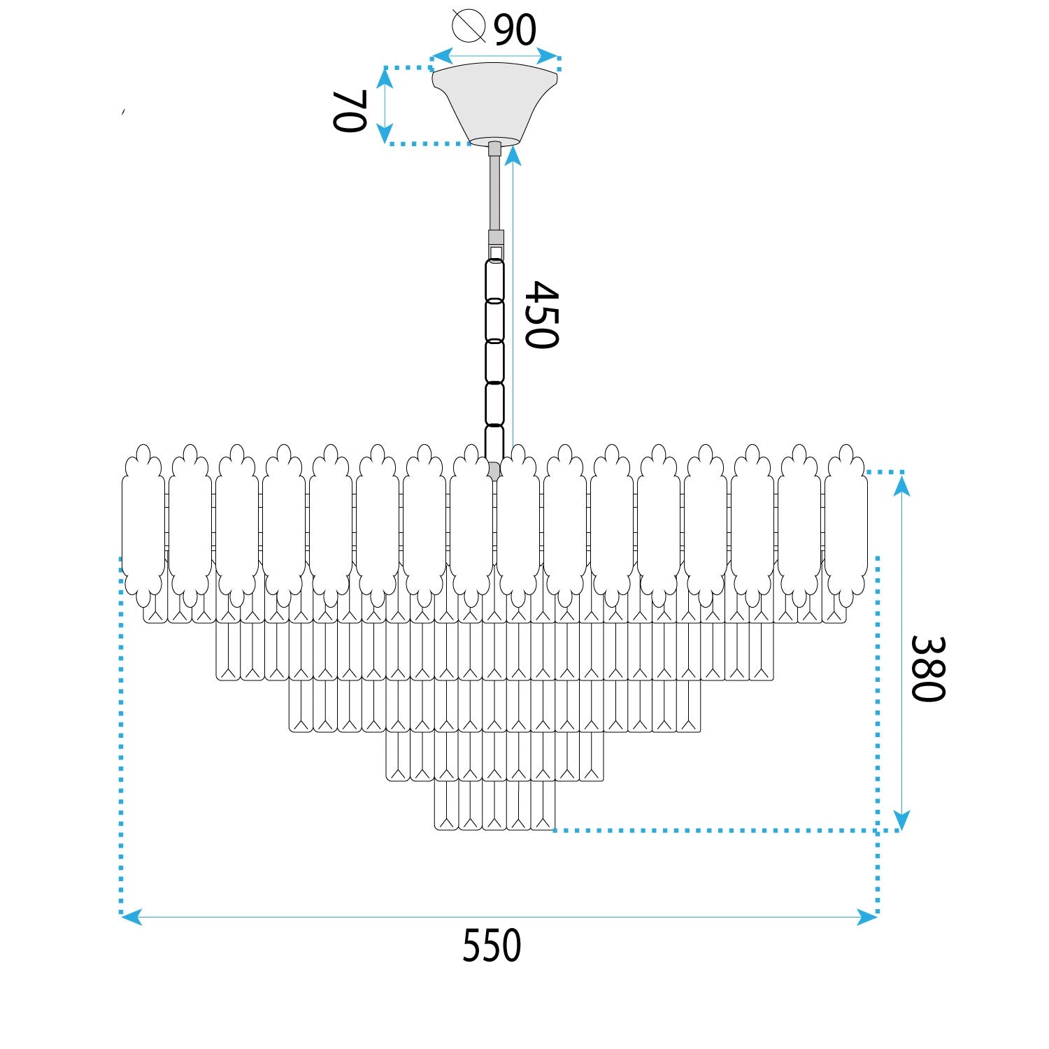 Lampa Wisząca Z Kryształami G049-cp 60cm  10