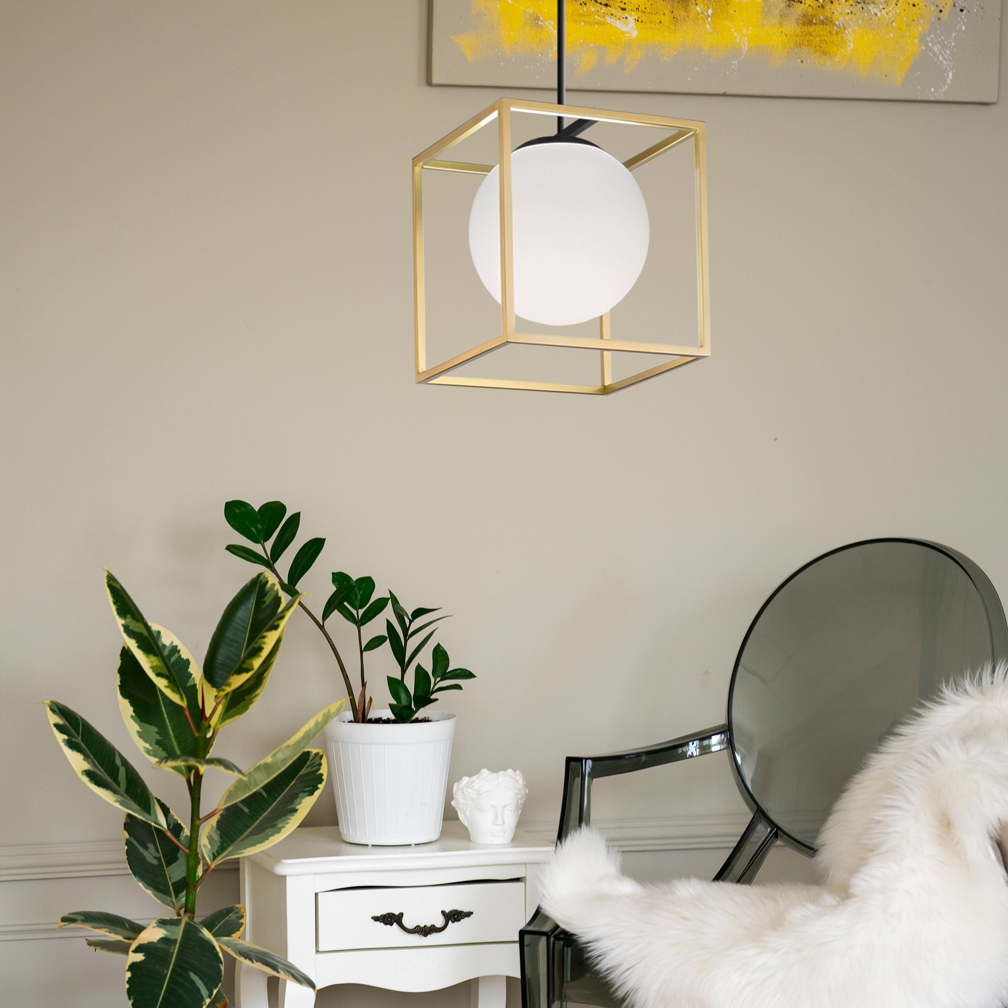 Lampa Wisząca APP1165-1CP Gold White  4