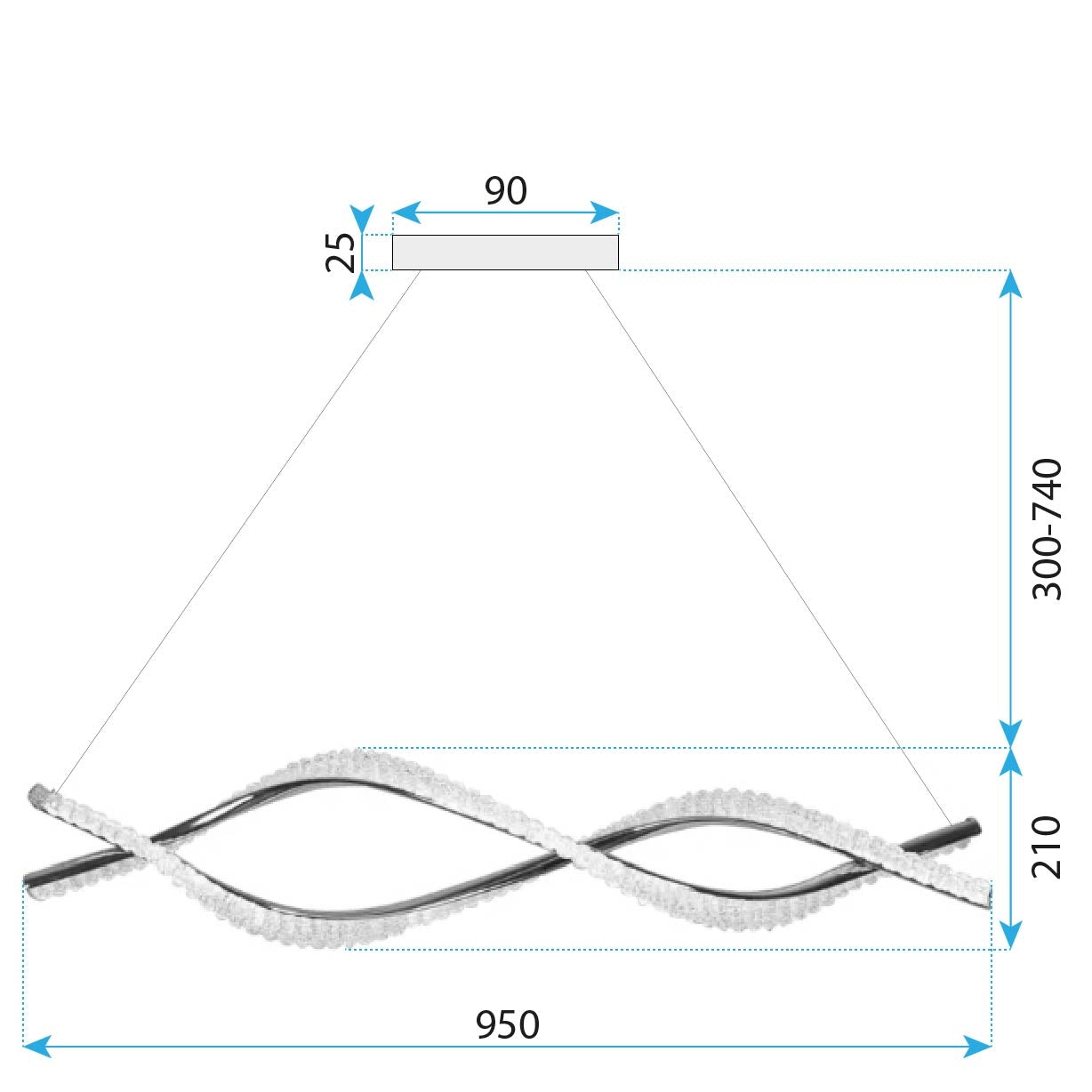 Lampa Wisząca Led G033-cp Złota  6