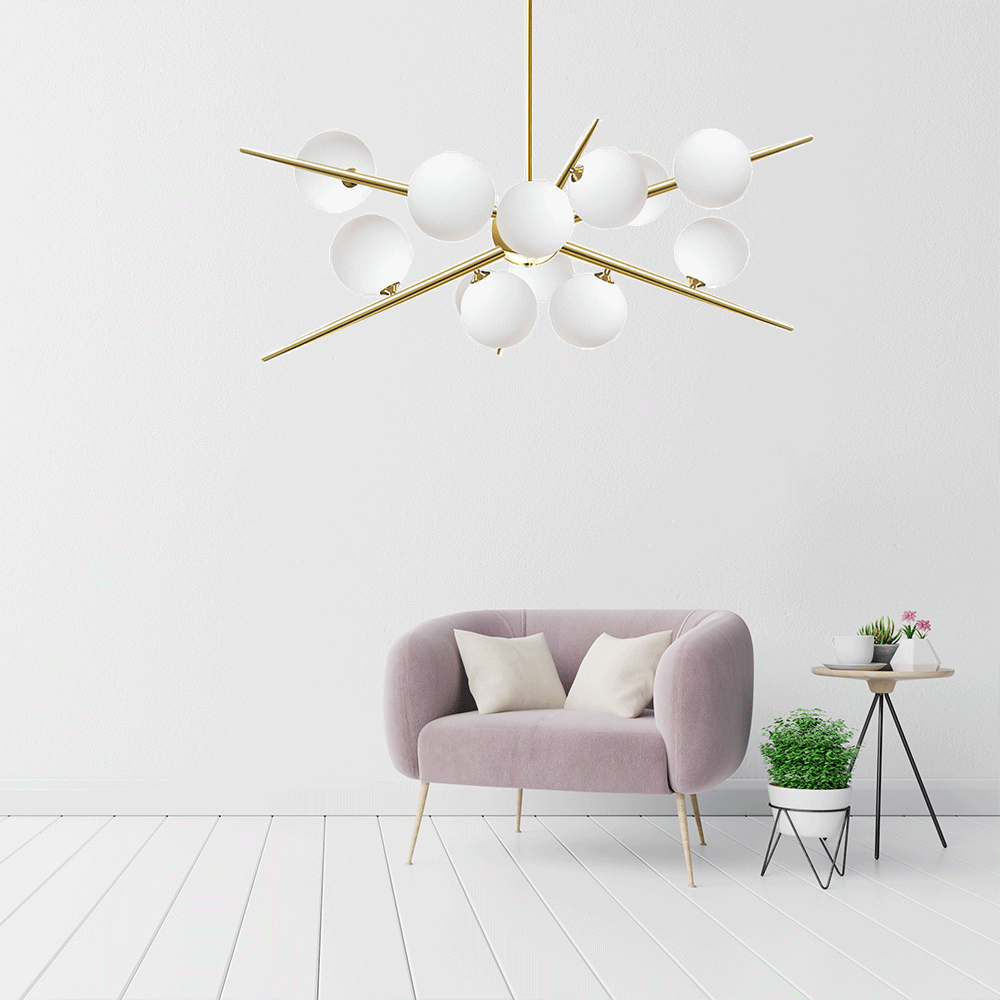 Lampa Wisząca APP998-12CP Złota  4