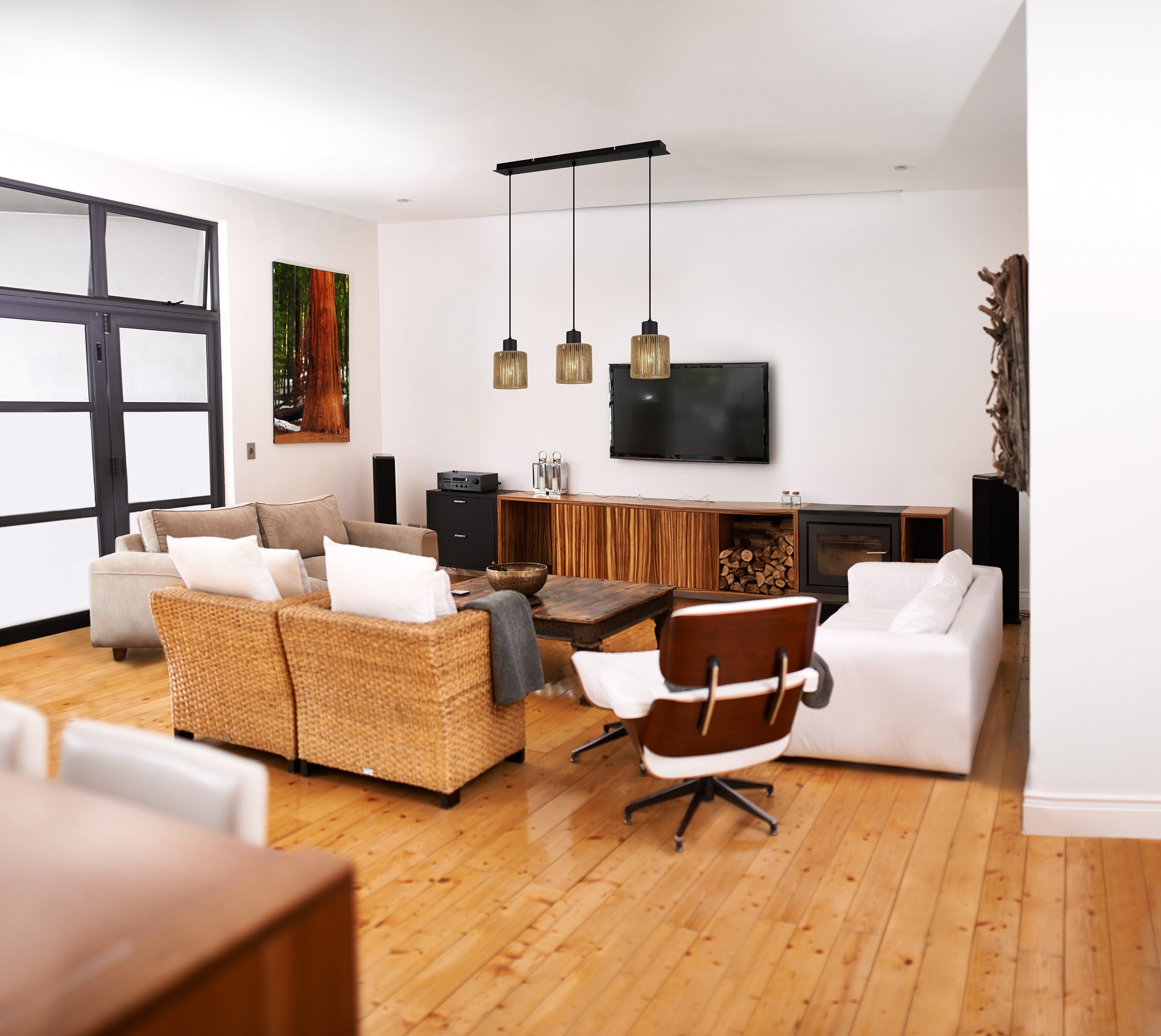 Lampa Sufitowa Wisząca APP1821-3CP Nature Black  4