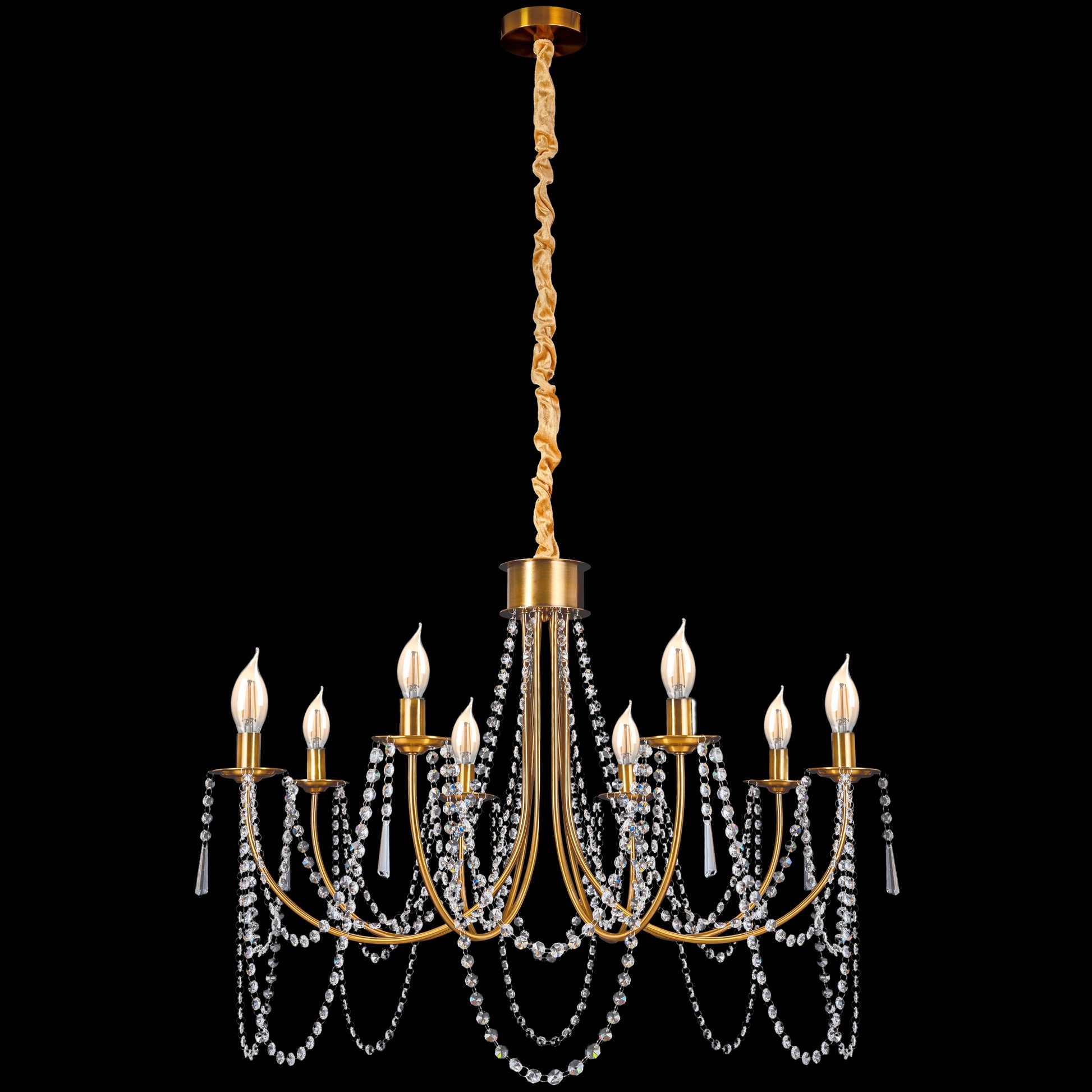 Lampa Kryształowa Żyrandol APP766-8CP Złota  4