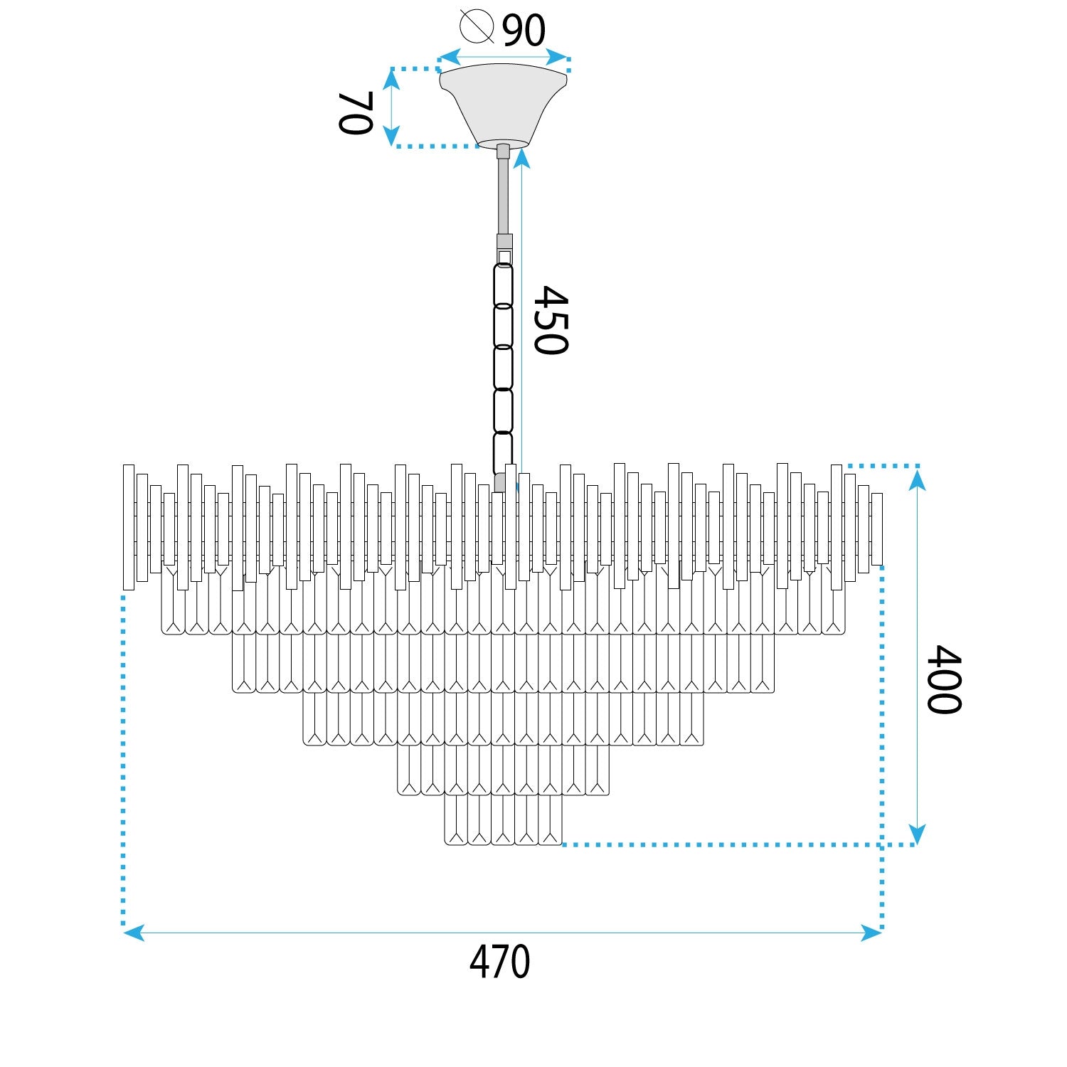 Lampa Wisząca Z Kryształami G062-cp 50cm Złota  6