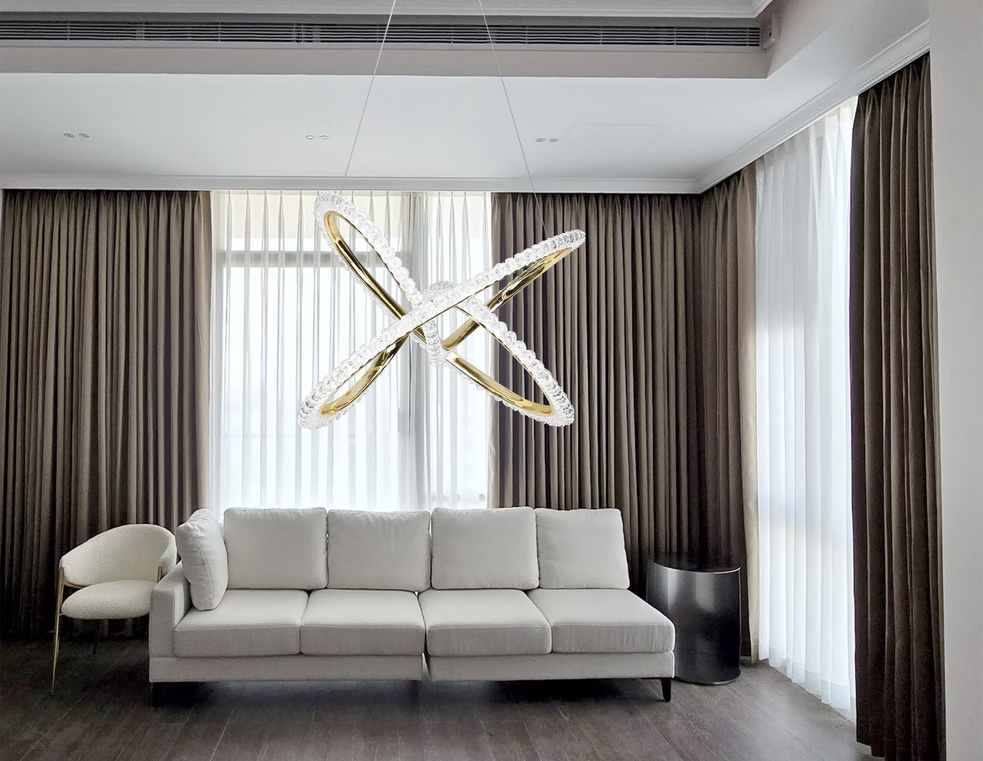 Lampa Wisząca Led G035-cp Złota  2