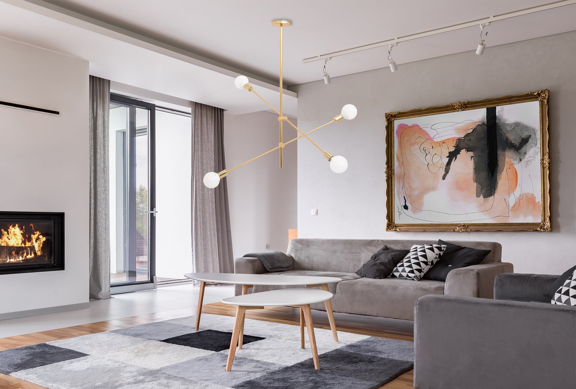 Lampa Sufitowa Wisząca Dwuramienna Regulowana APP479-4C  3