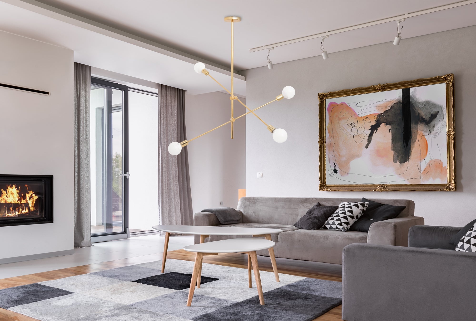 Lampa Sufitowa Wisząca Dwuramienna Regulowana APP479-4C  3