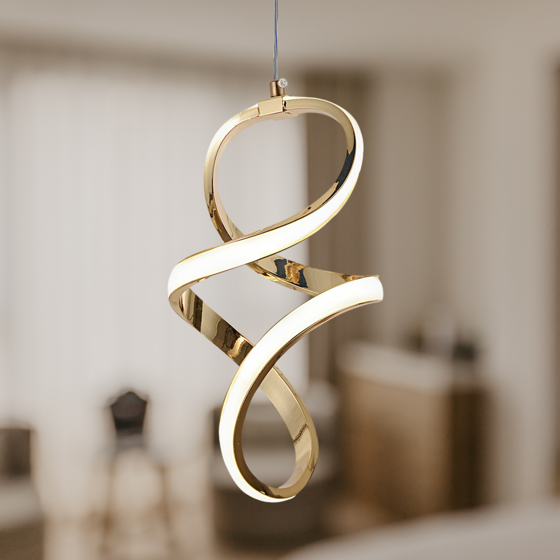 Lampa Wisząca Led G074-1cp Złota  3