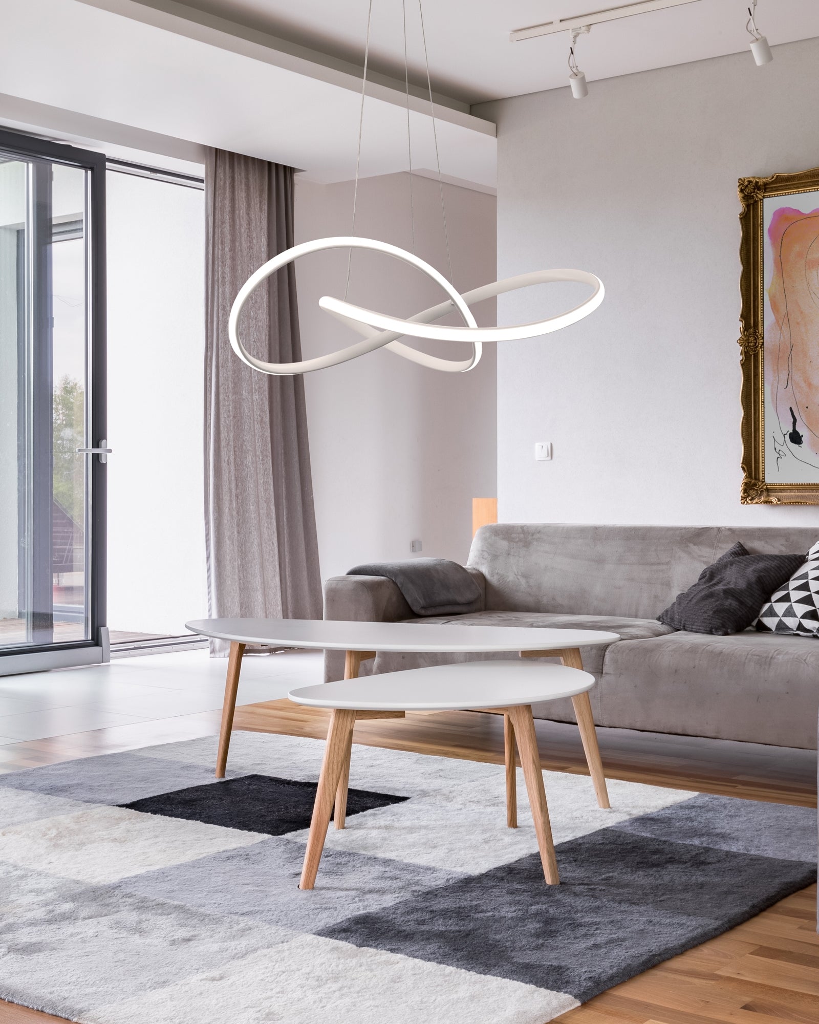 Lampa Sufitowa Wisząca Ring Nowoczesna Led + Pilot App396-cp Biała  5