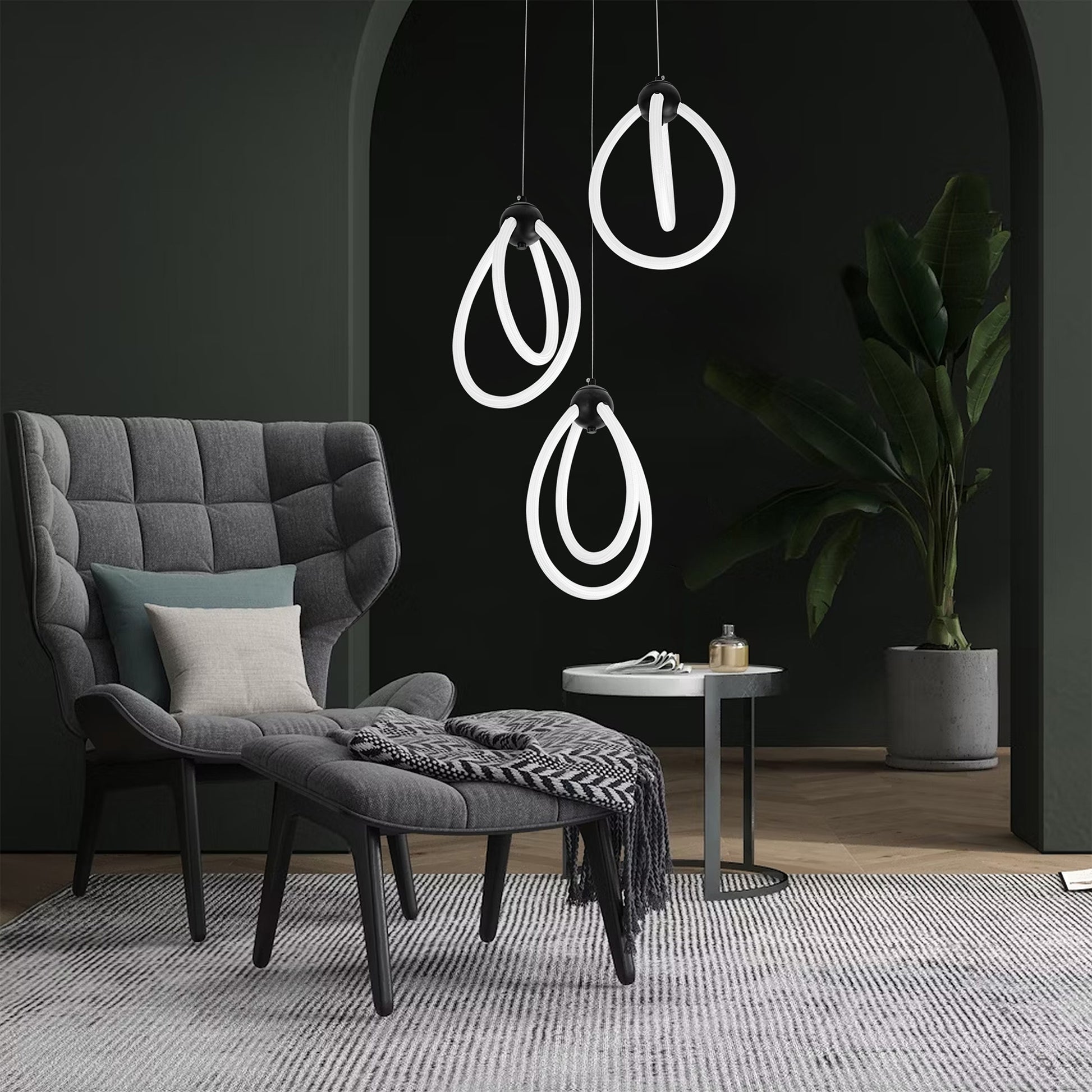 Lampa Wisząca Led G022-3cpr Czarna  8