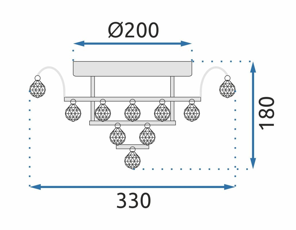 Lampa Kryształowa Plafon APP783-3C  10