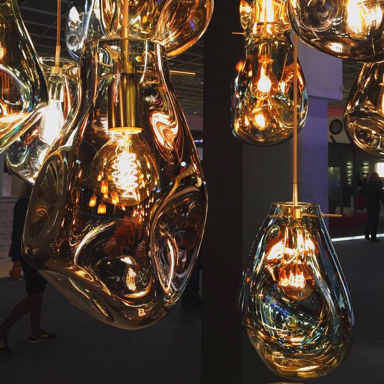 Lampa Sufitowa Wisząca Szklana APP328-1CP Amber  3