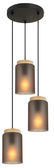 Lampa Sufitowa Wisząca APP1811-3CPR Frosted Grey  1