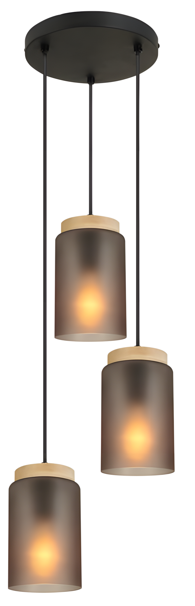 Lampa Sufitowa Wisząca APP1811-3CPR Frosted Grey  1