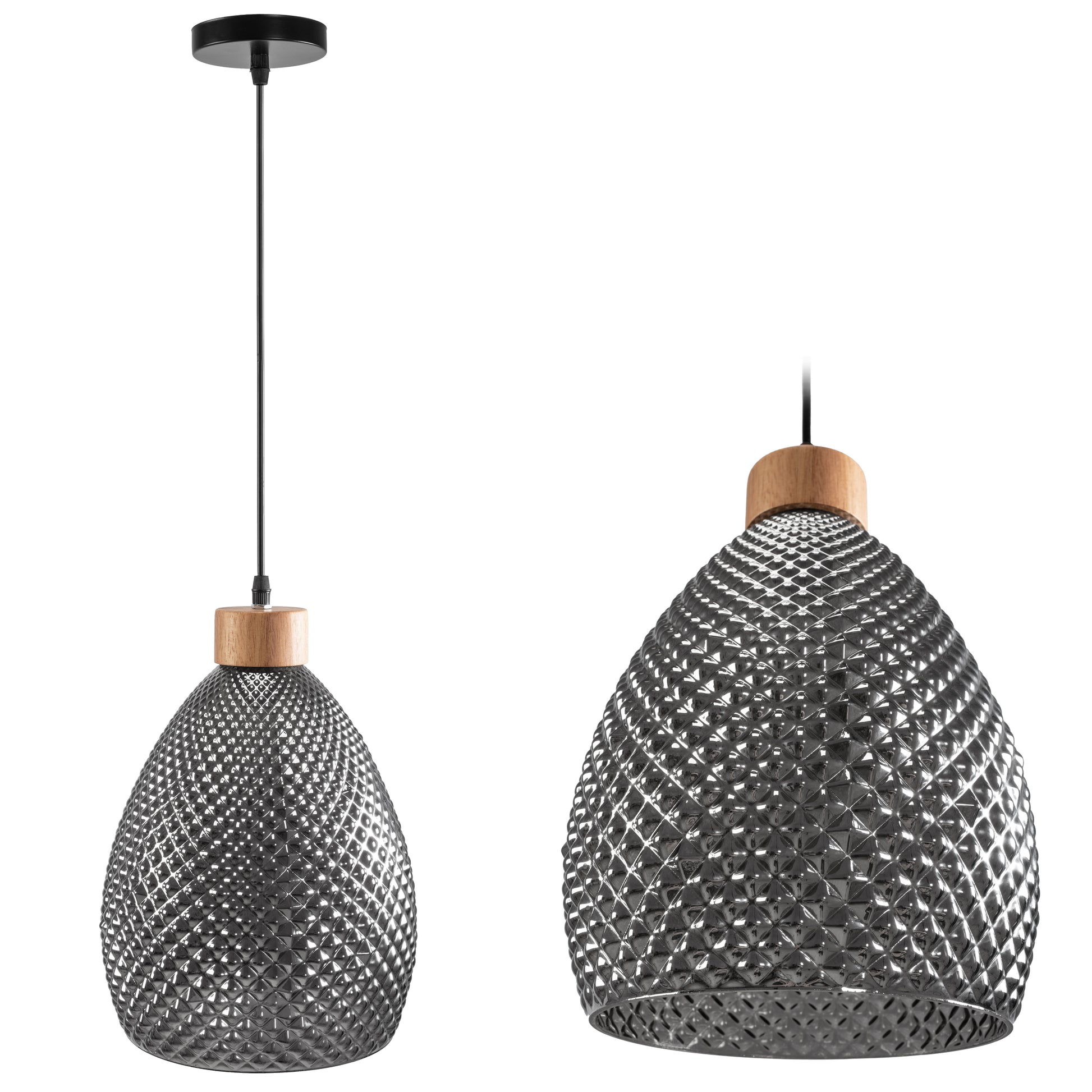 Lampa Sufitowa Szklana Retro APP897-1CP Czarna  1