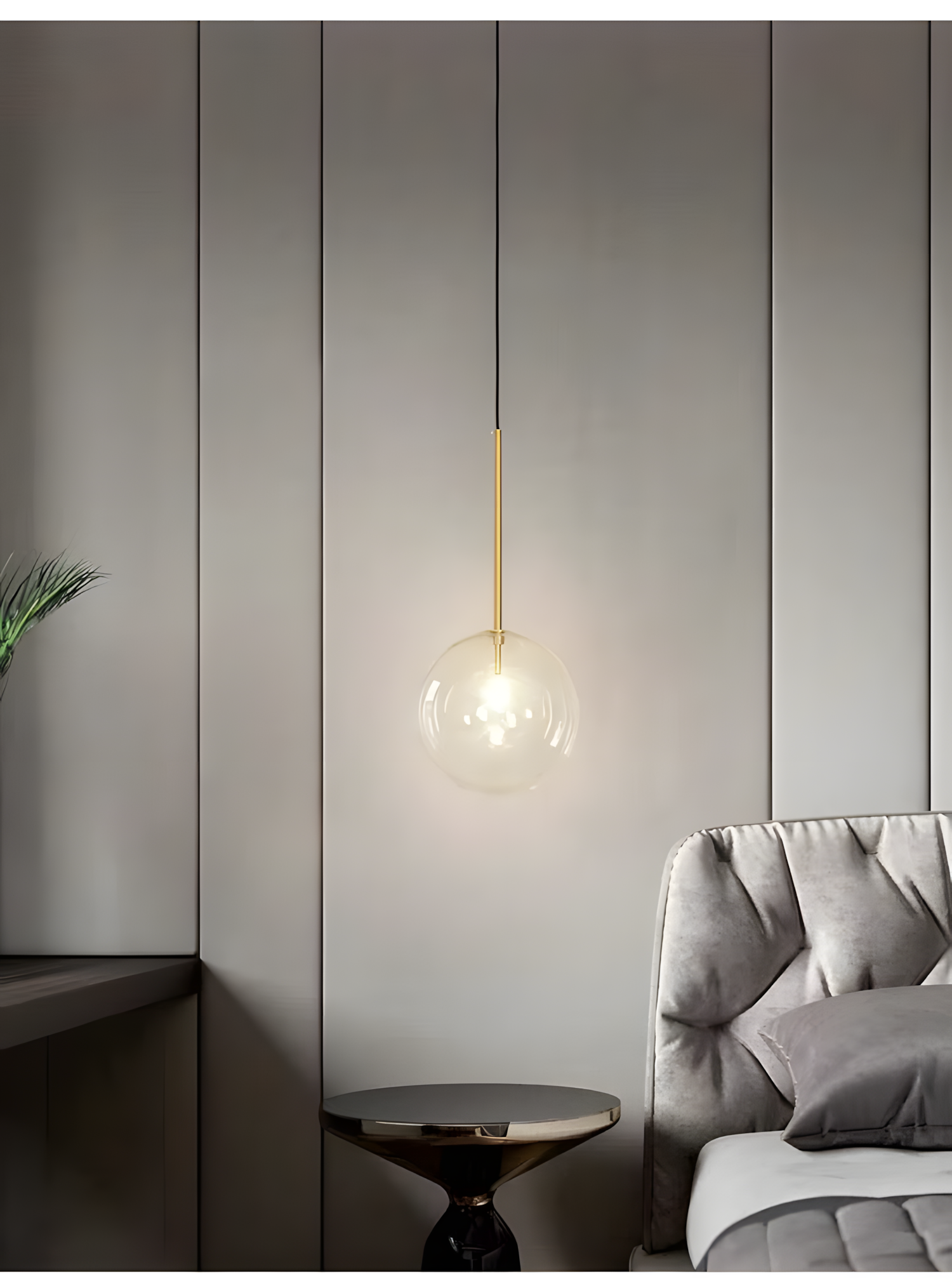 Lampa Sufitowa Wisząca Szklana Kula Złota 15cm APP1680-1CP  8