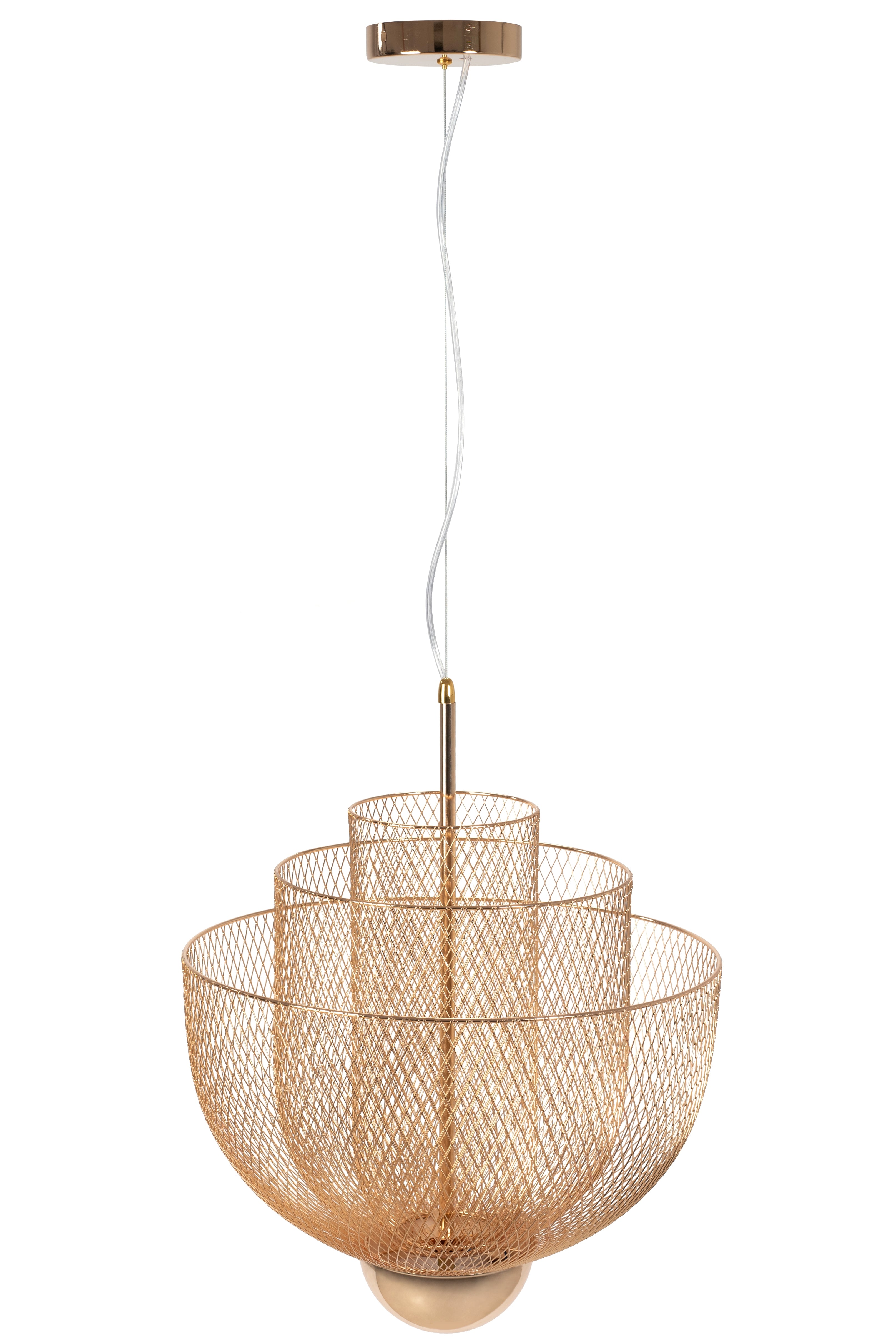 Lampa Sufitowa Wisząca Ażurowa App888-cp Różowe Złoto  3