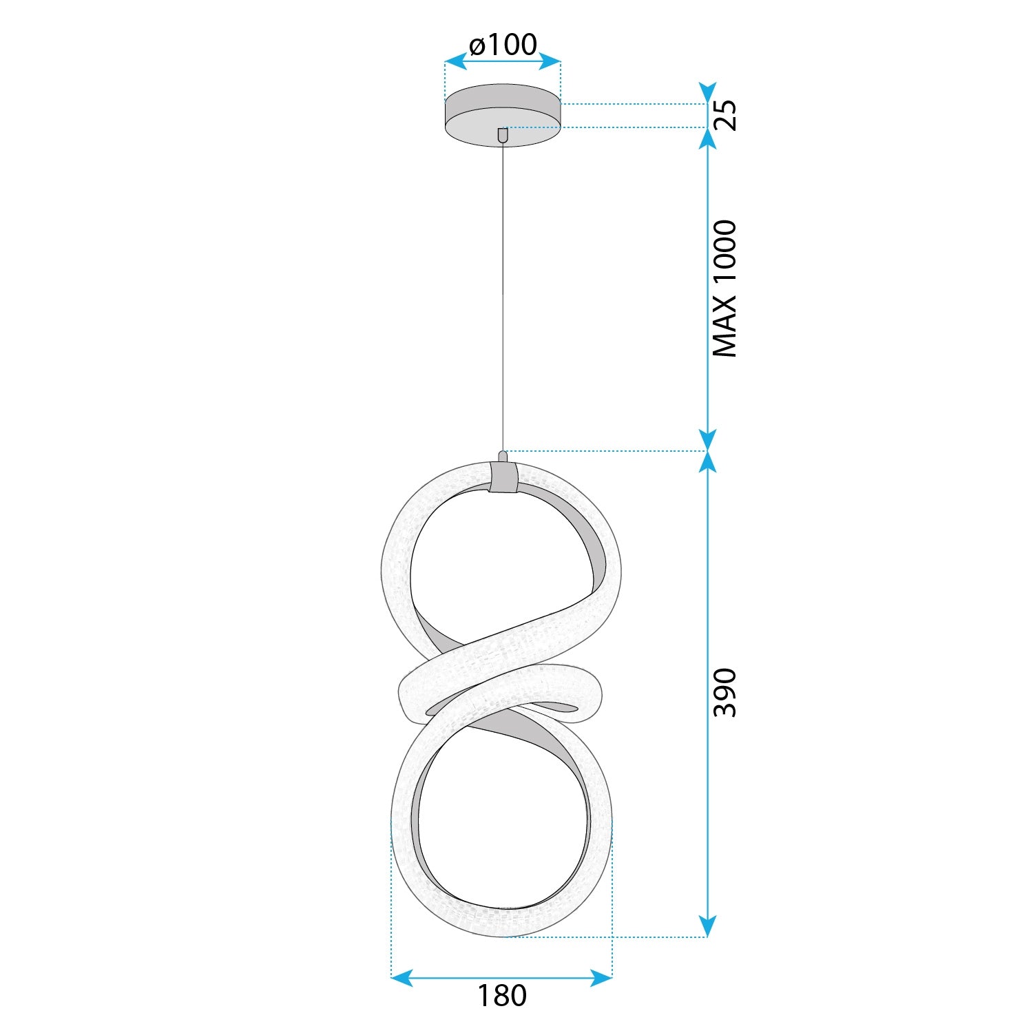 Lampa Wisząca Kryształowa Spirala Led G070-cp Złota  5