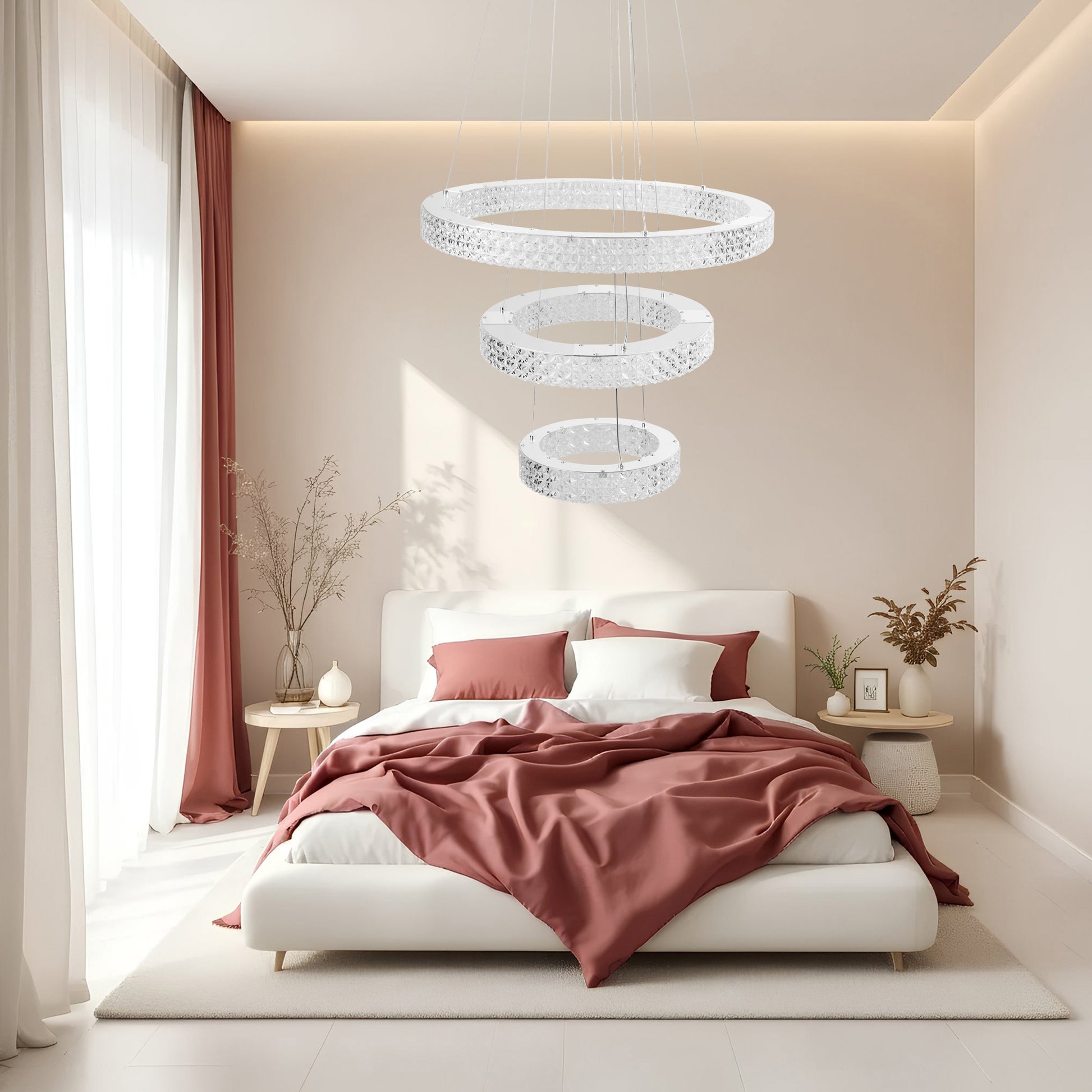 Lampa Wisząca Led Kryształowa Ms008-cp Chrom  4