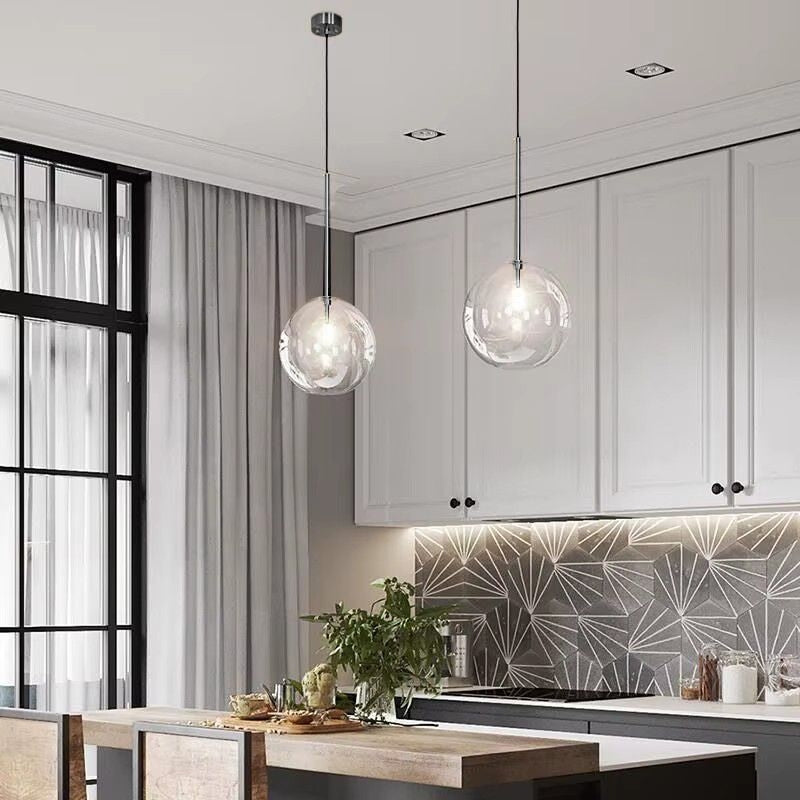 Lampa Sufitowa Wisząca Szklana Kula Czarny Chrom 20cm APP1685-1CP  2