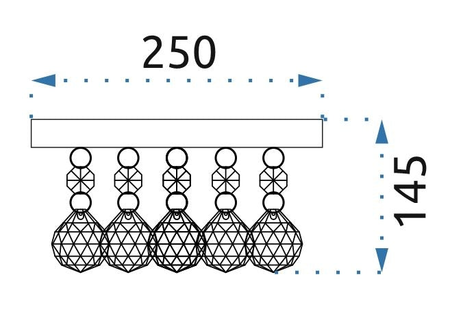 Lampa Kryształowa Plafon APP1038-3CP Złota  6