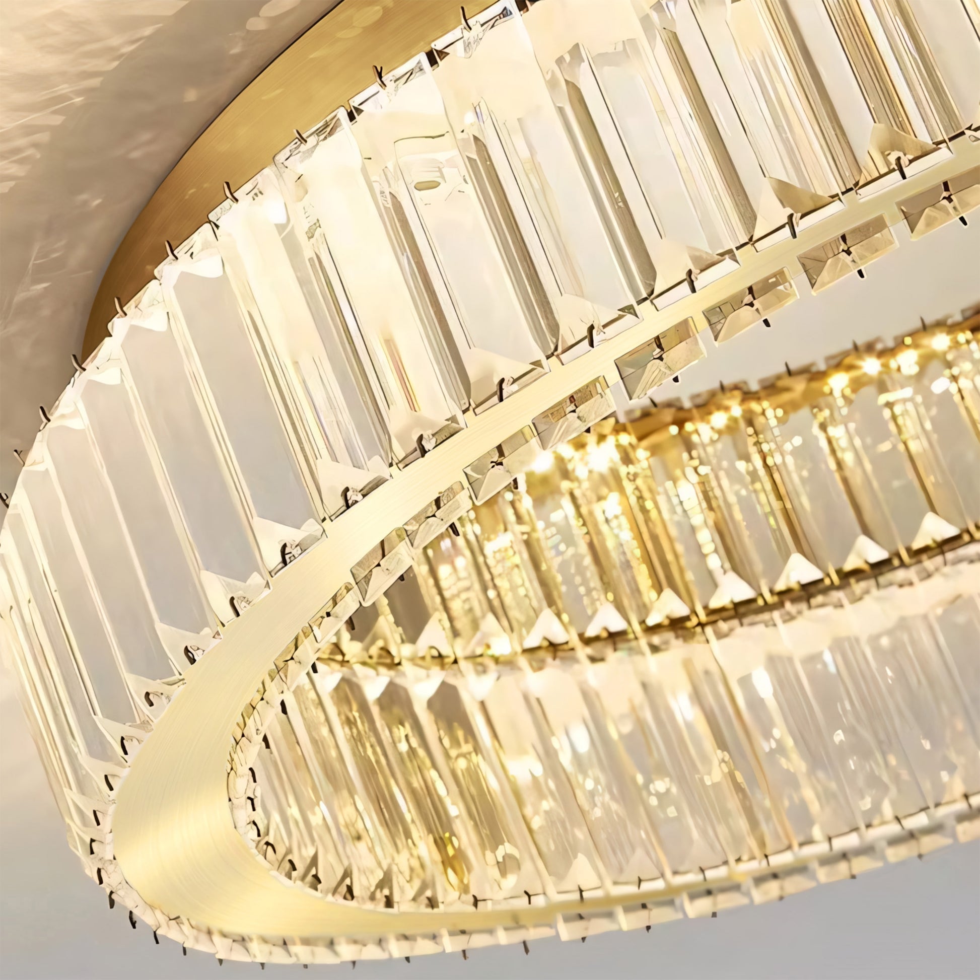 Lampa Kryształowa Plafon App1720-c 40cm Złota Szczotkowana  2