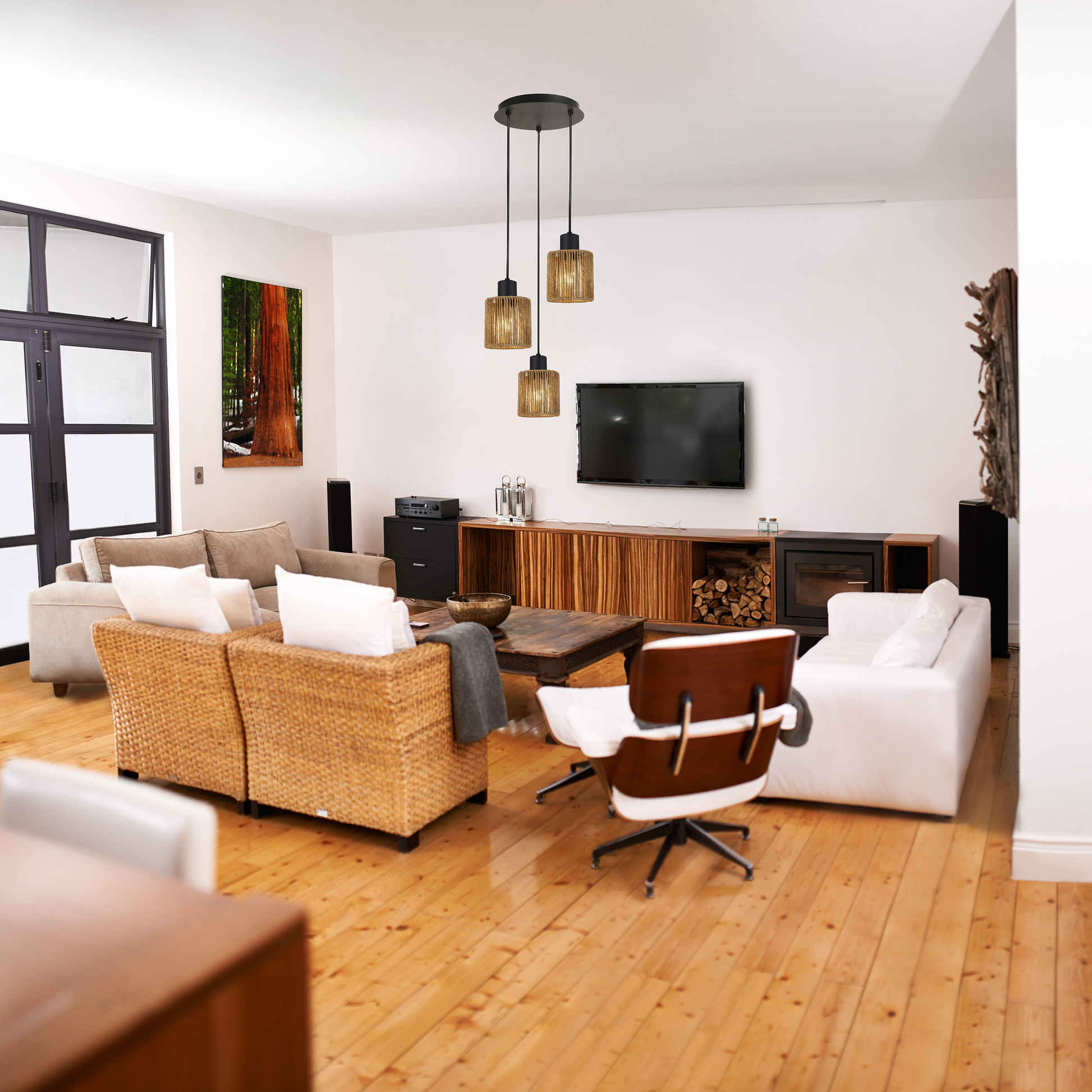 Lampa Sufitowa Wisząca APP1820-3CPR Nature Black  2