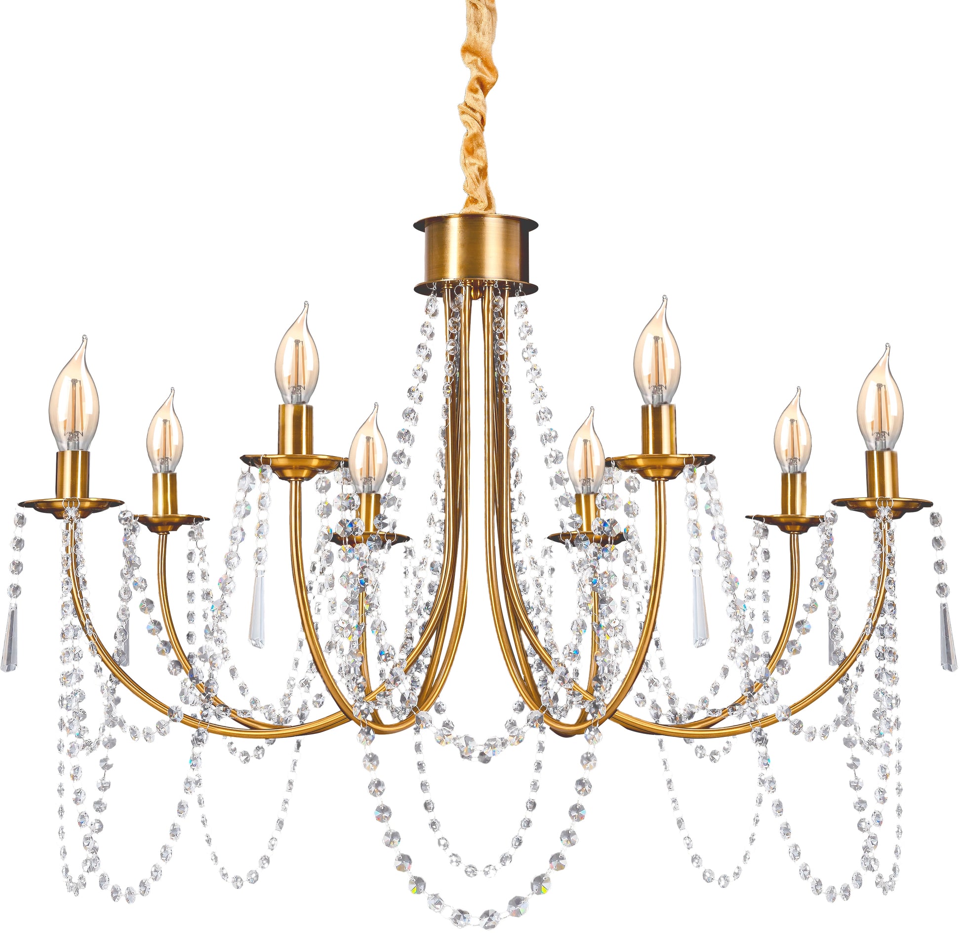 Lampa Kryształowa Żyrandol APP766-8CP Złota  3