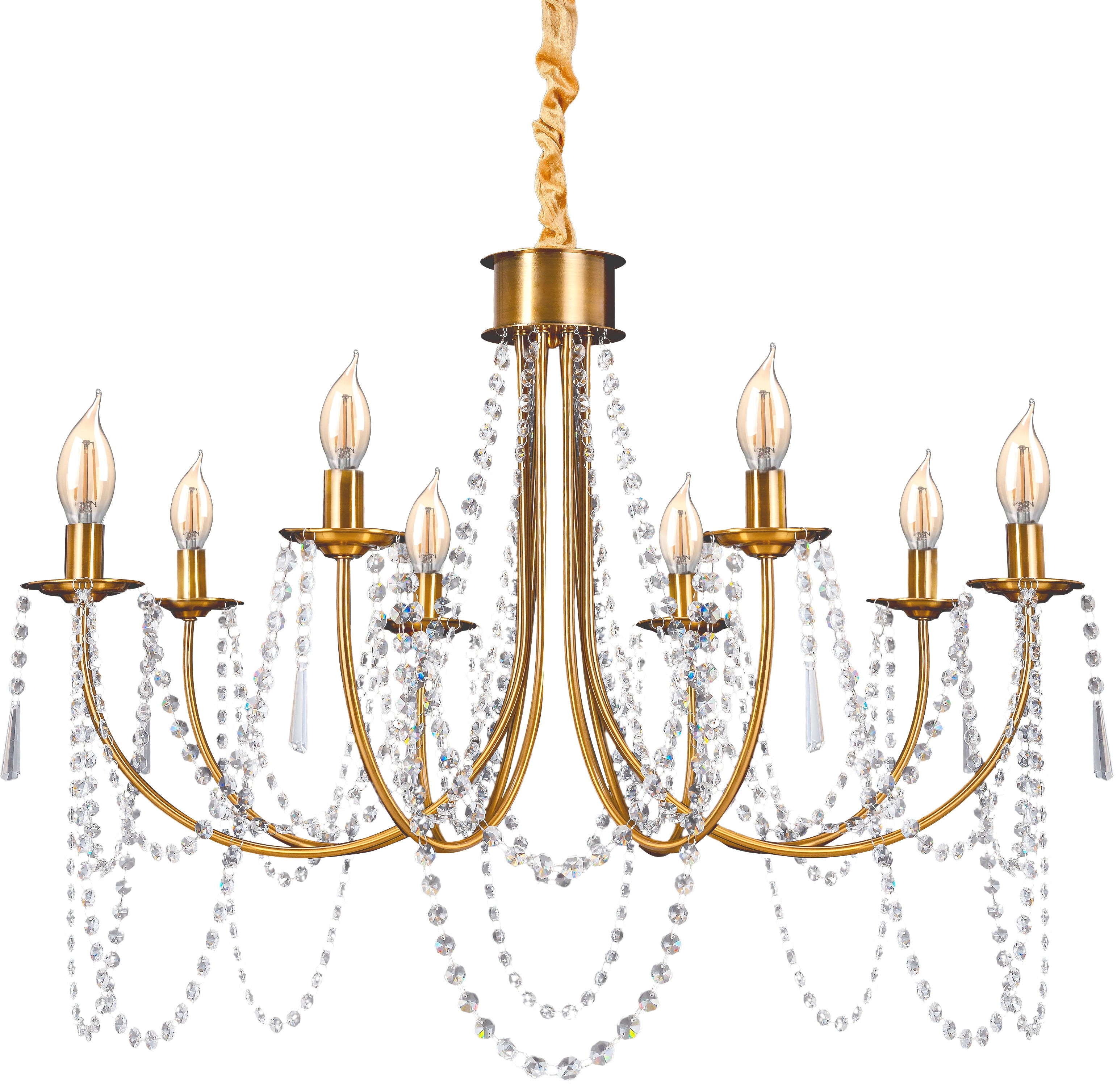 Lampa Kryształowa Żyrandol APP766-8CP Złota  3