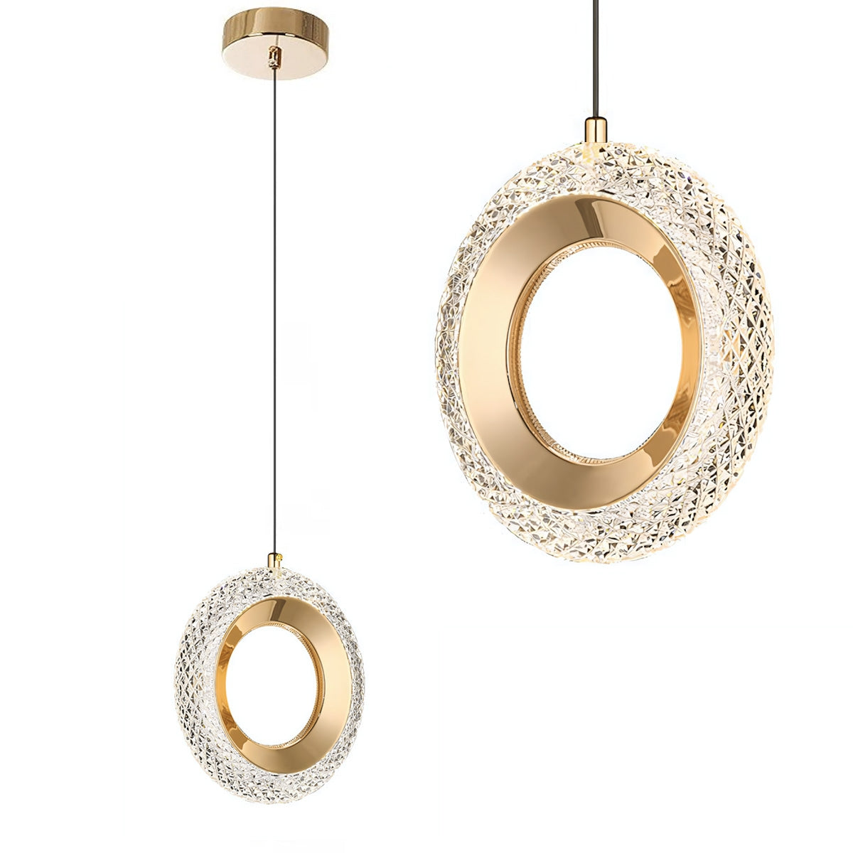 Lampa Wisząca Kryształowa Led G119-1cp Złota  1