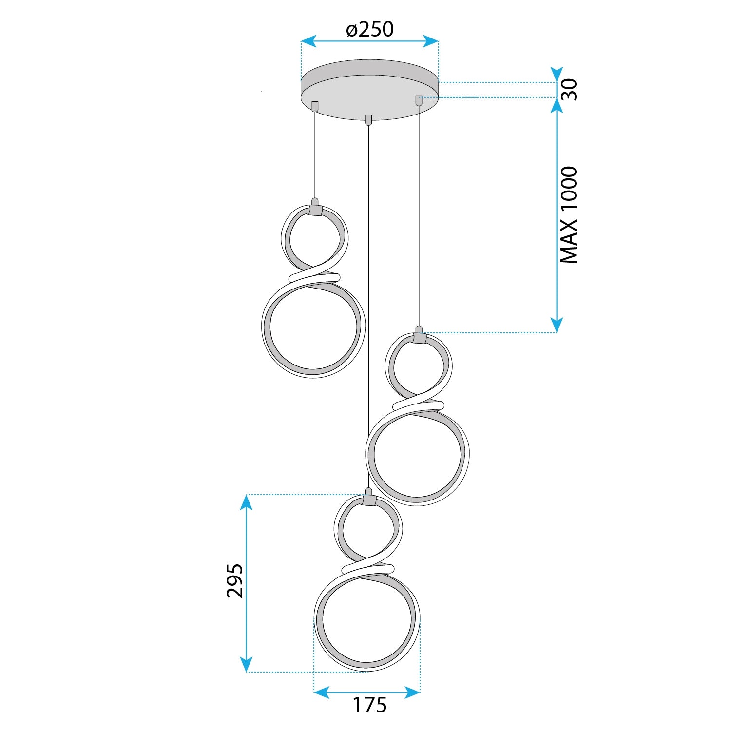 Lampa Wisząca Led G073-3cpr Złota  9