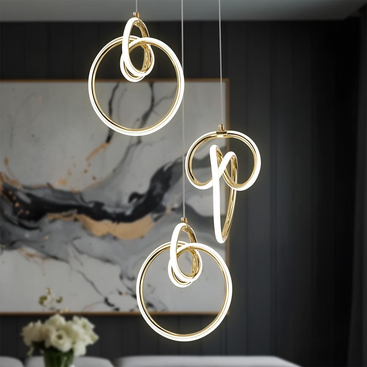 Lampa Wisząca Led G072-3cpr Złota  6