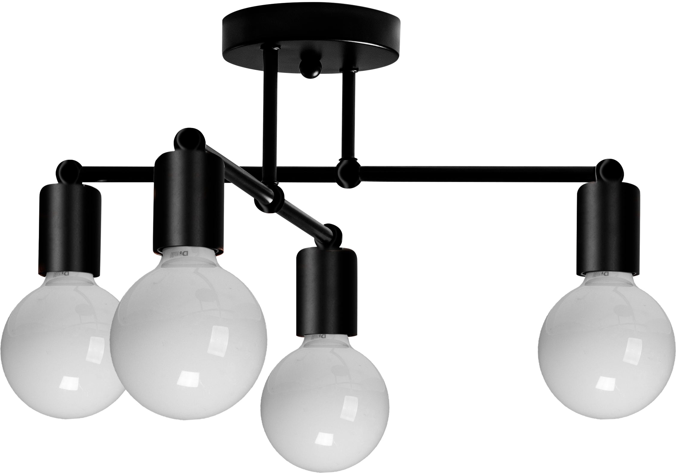 Lampa Sufitowa Wisząca Poczwórna 392200 Czarny Mat  1