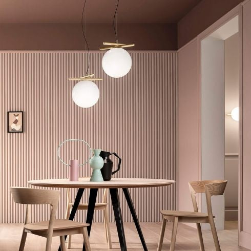 Złota Lampa Wisząca Biała Kula APP1667-1CP  3