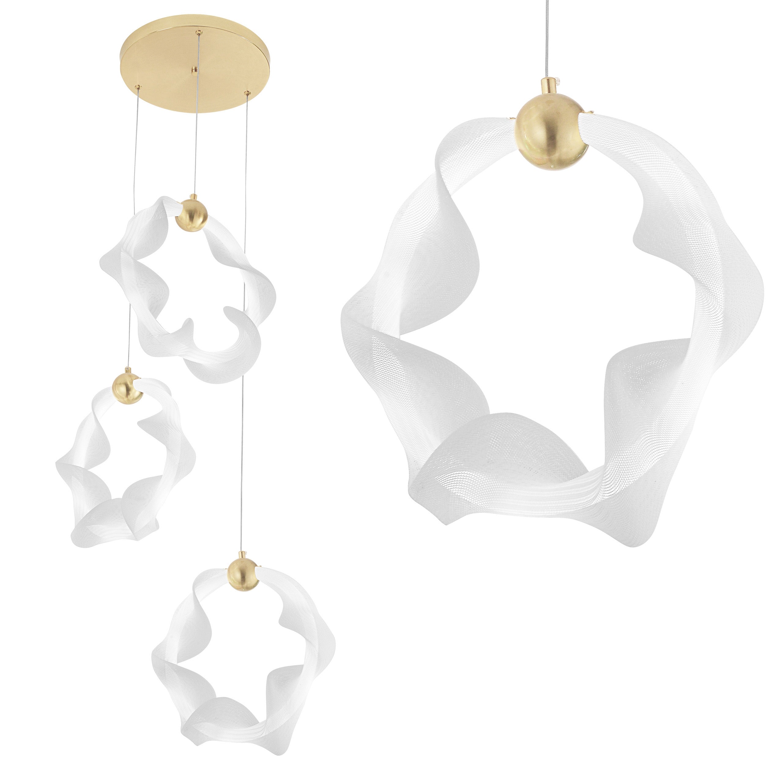 Lampa Wisząca Led G012-3cpr Złota  1