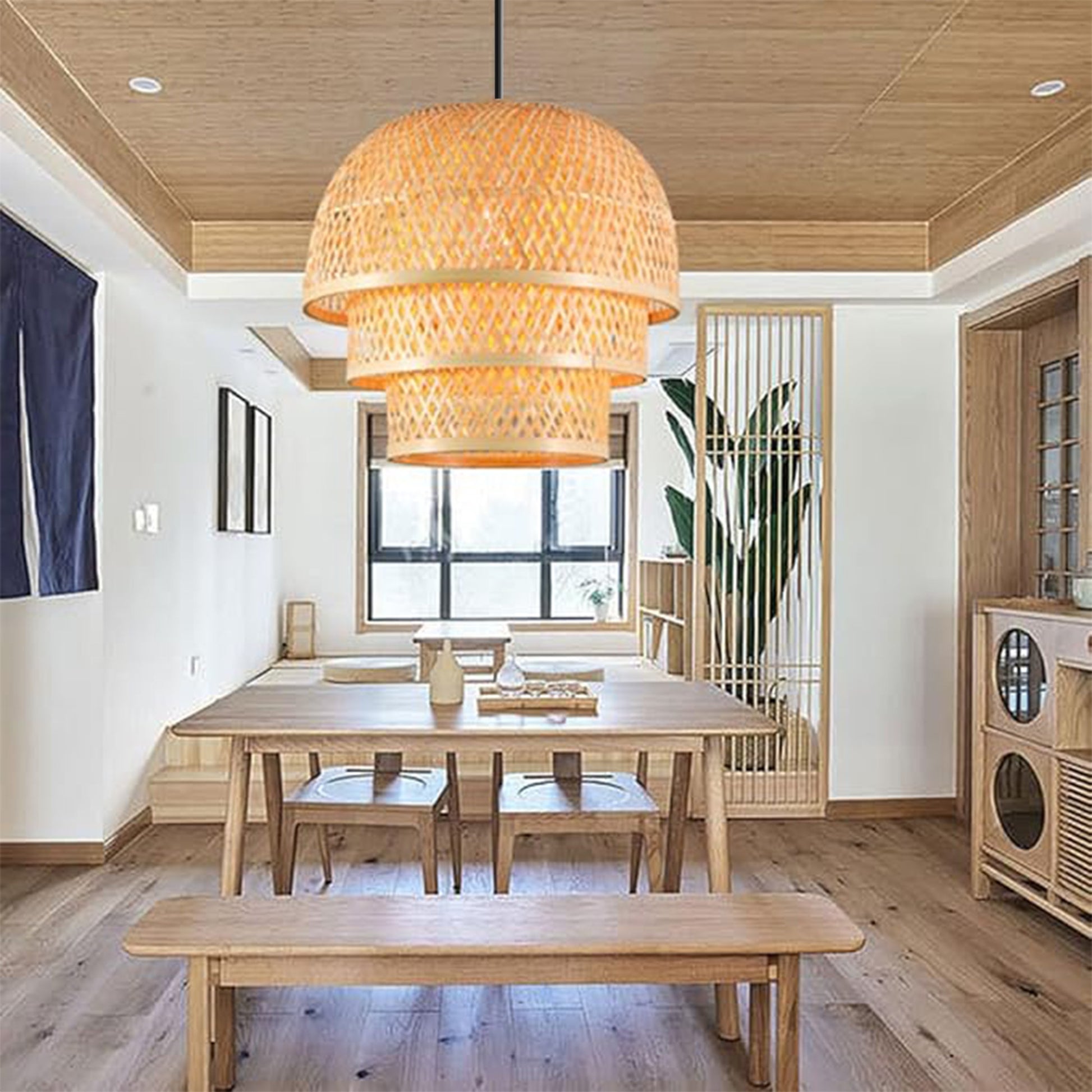 Lampa Wisząca Bambusowa APP1629-1CP  4