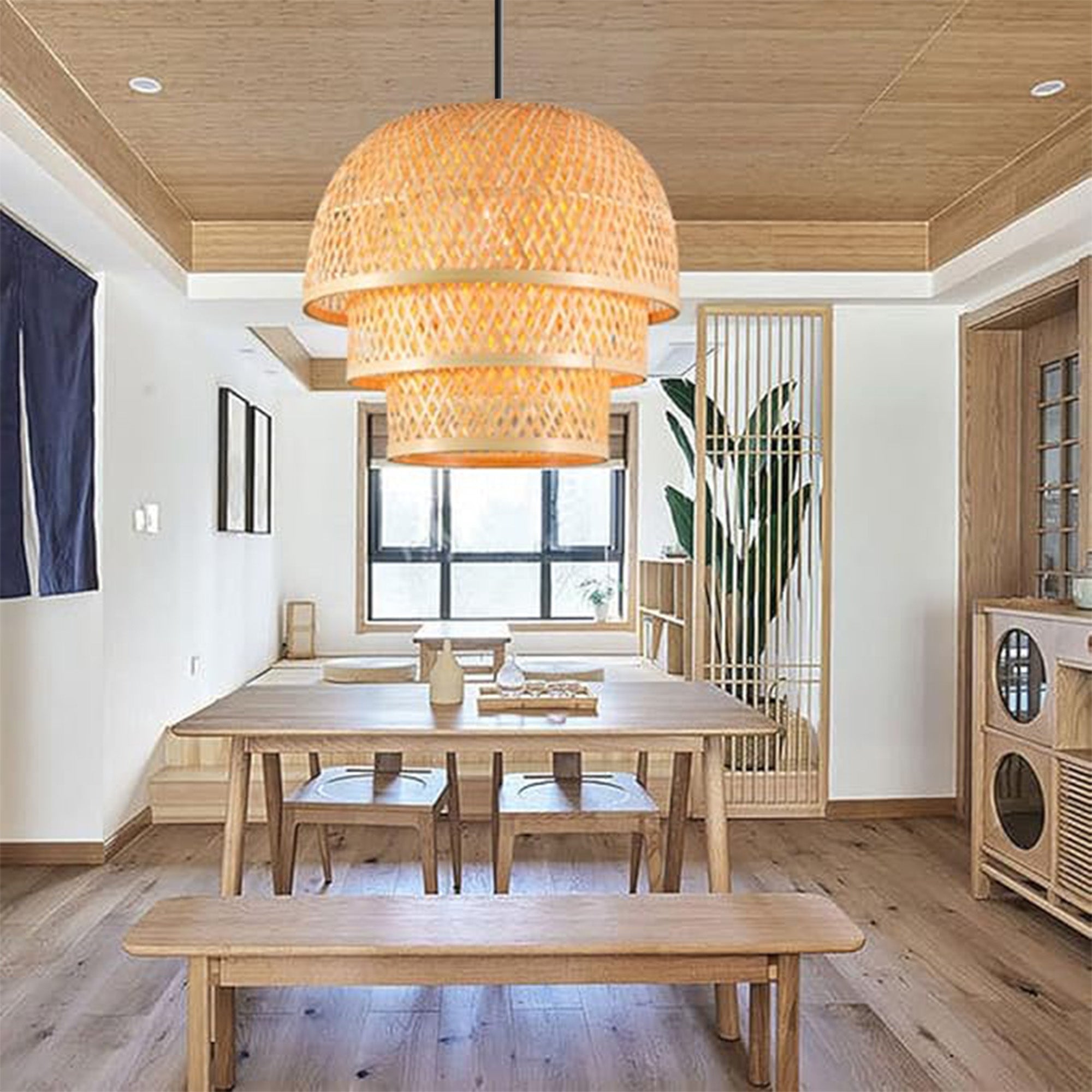 Lampa Wisząca Bambusowa APP1629-1CP  4