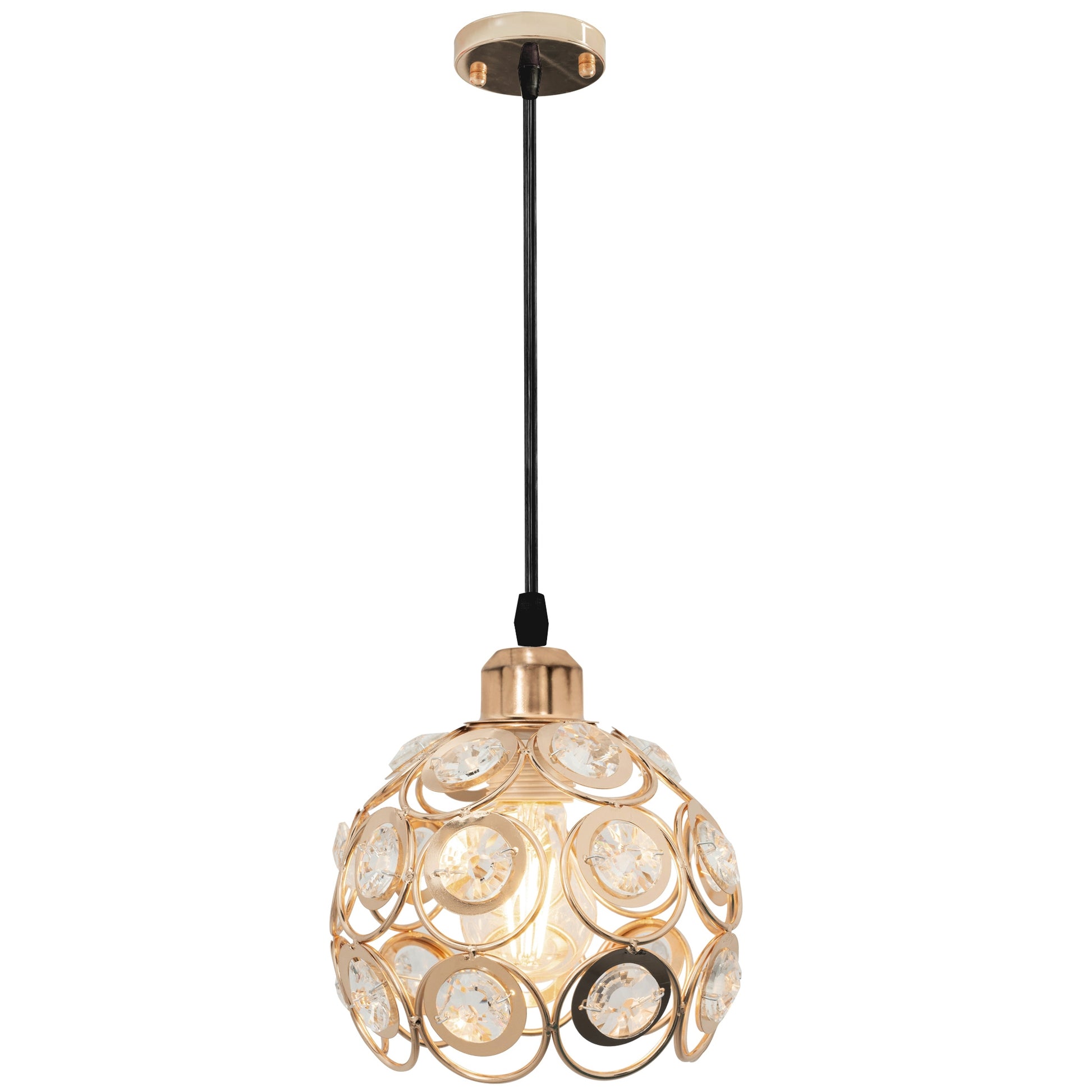 Lampa Wisząca Sufitowa Kryształowaa APP208-1C Złota  2