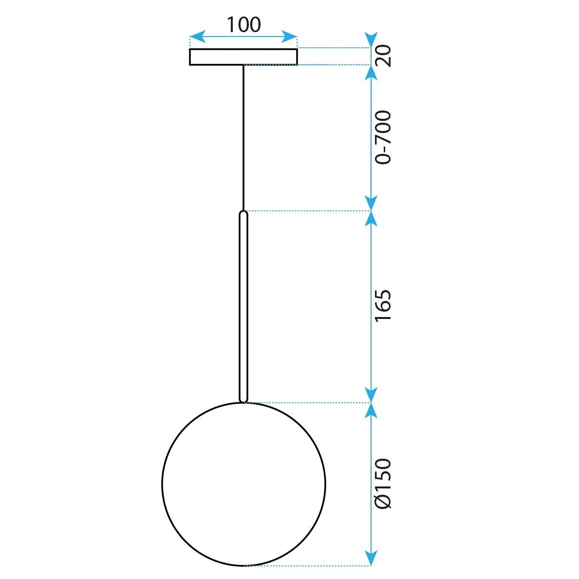 Lampa Sufitowa Wisząca Szklana Kula 15cm Chrom APP1681-1CP  5