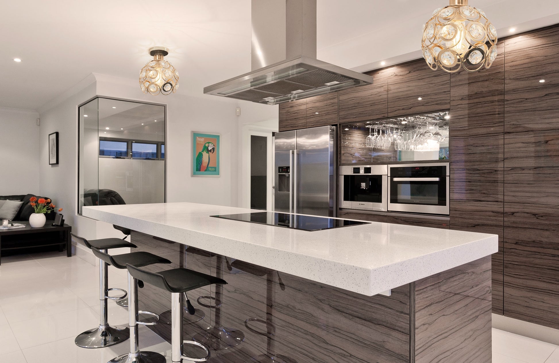 Elegancka Lampa Sufitowa APP205-1C Kryształ Złota  6