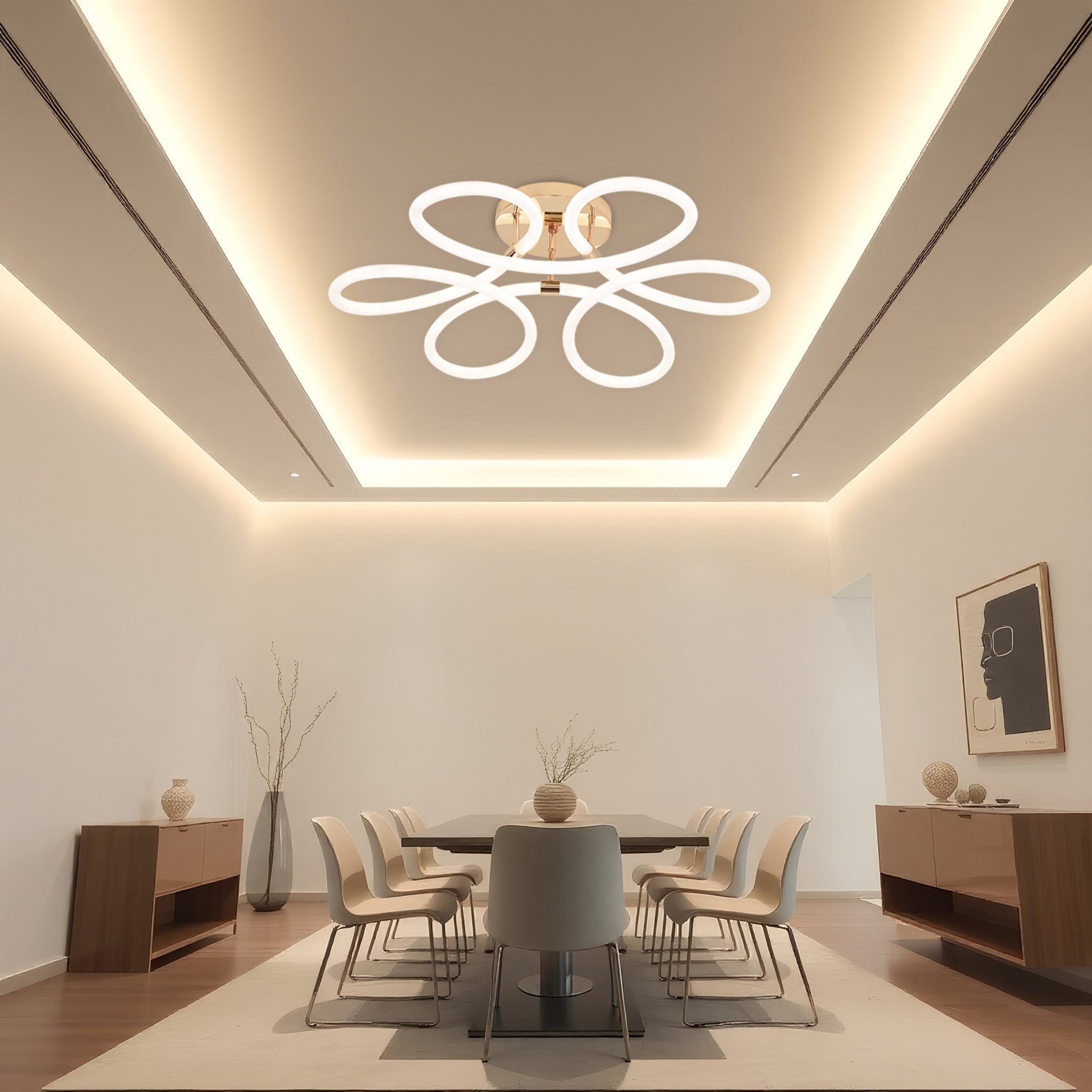 Lampa Sufitowa Nowoczesna Led G023-c Złota  4