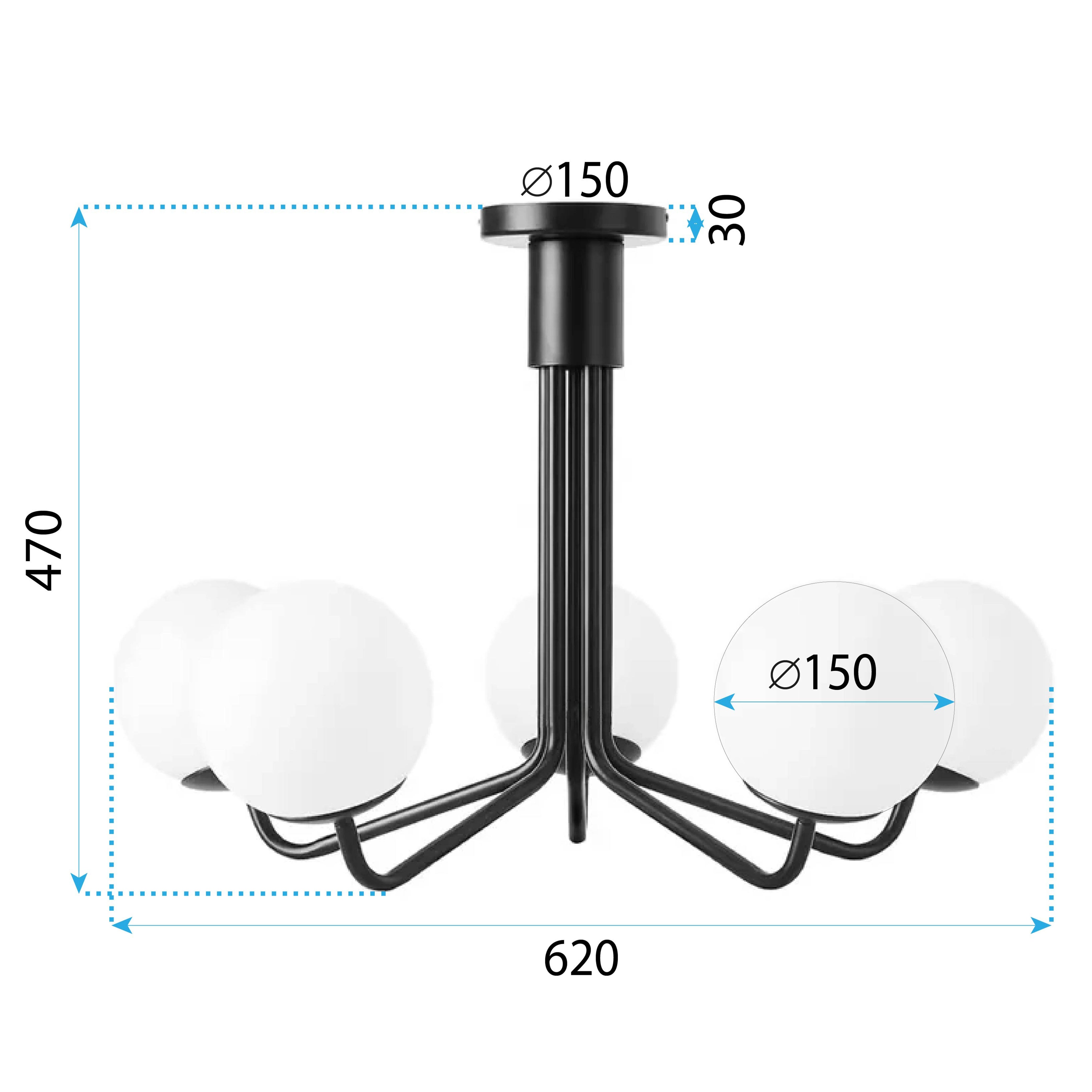 Lampa Wisząca Sufitowa Czarna APP1578-5C  7