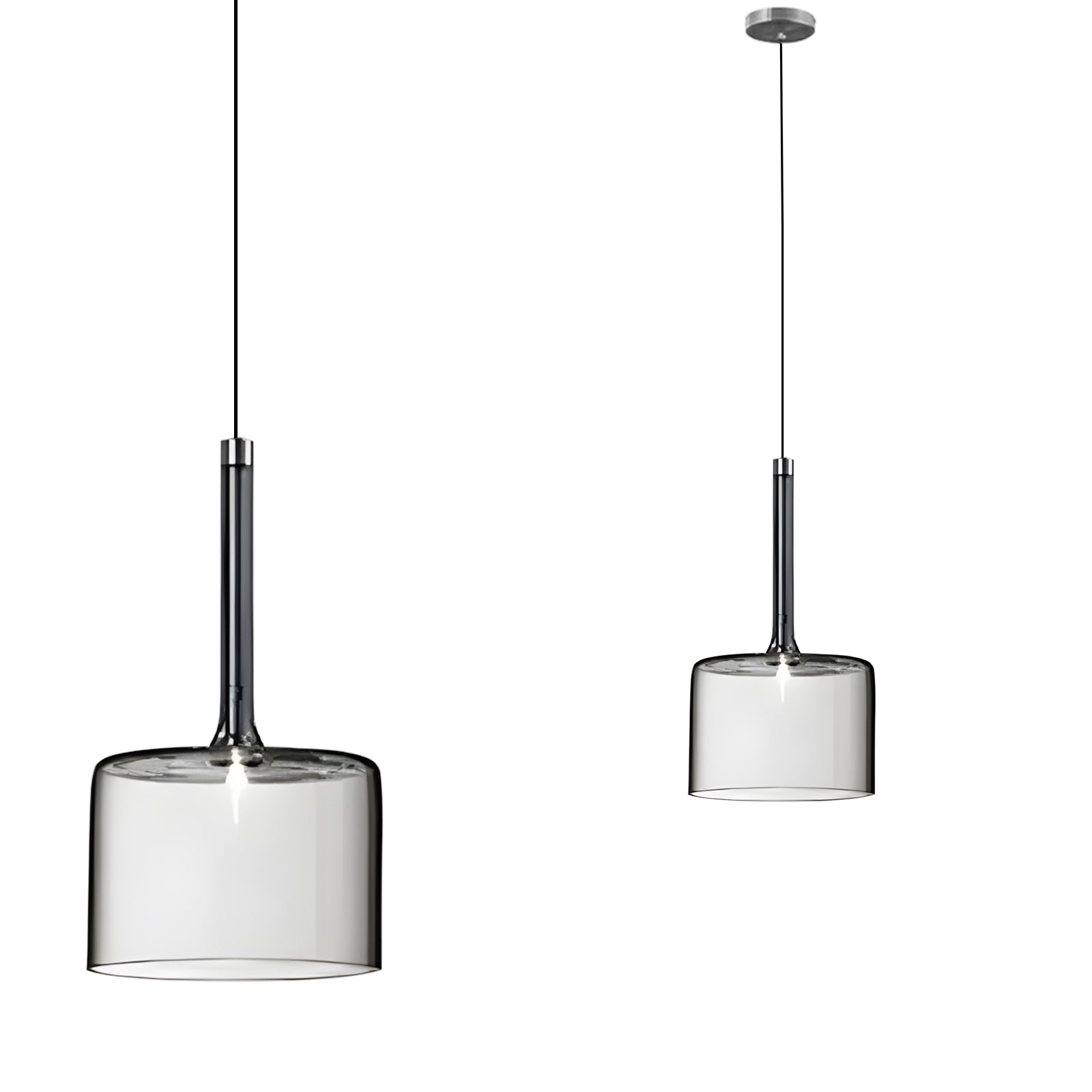 Lampa Sufitowa Wisząca Szklany Klosz APP1701-1CP Grey A  1