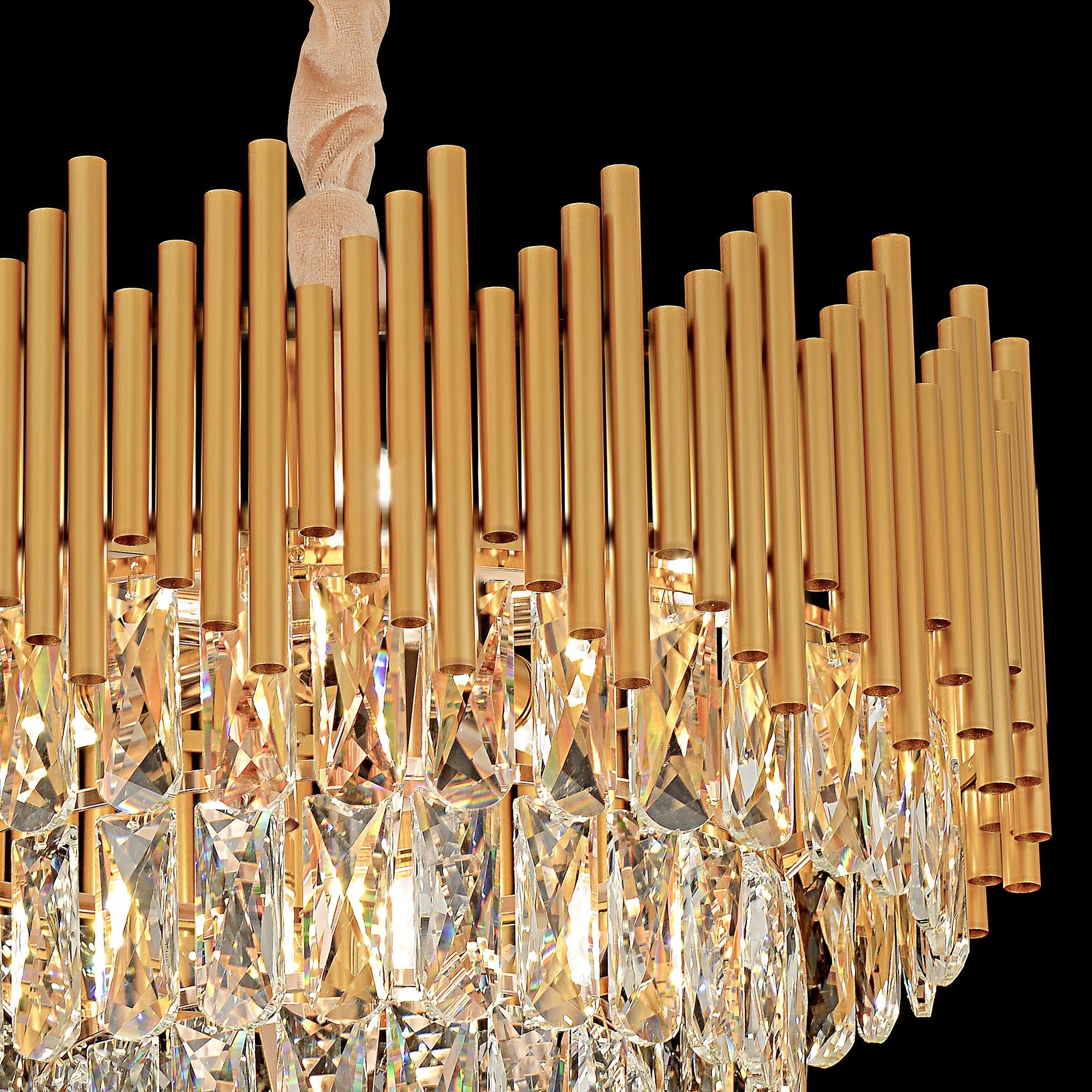 Lampa Wisząca Z Kryształami G062-cp 50cm Złota  5